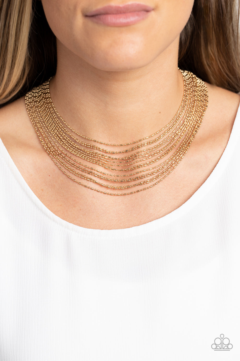 Cascading Chains ♥ Gold Necklace ♥ Paparazzi Accessories - GlaMarous Titi Jewels