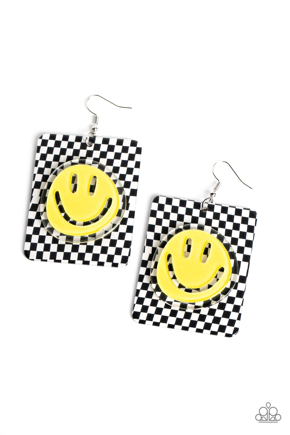 Cheeky Checkerboard ♥ Yellow Earrings ♥ Paparazzi Accessories - GlaMarous Titi Jewels
