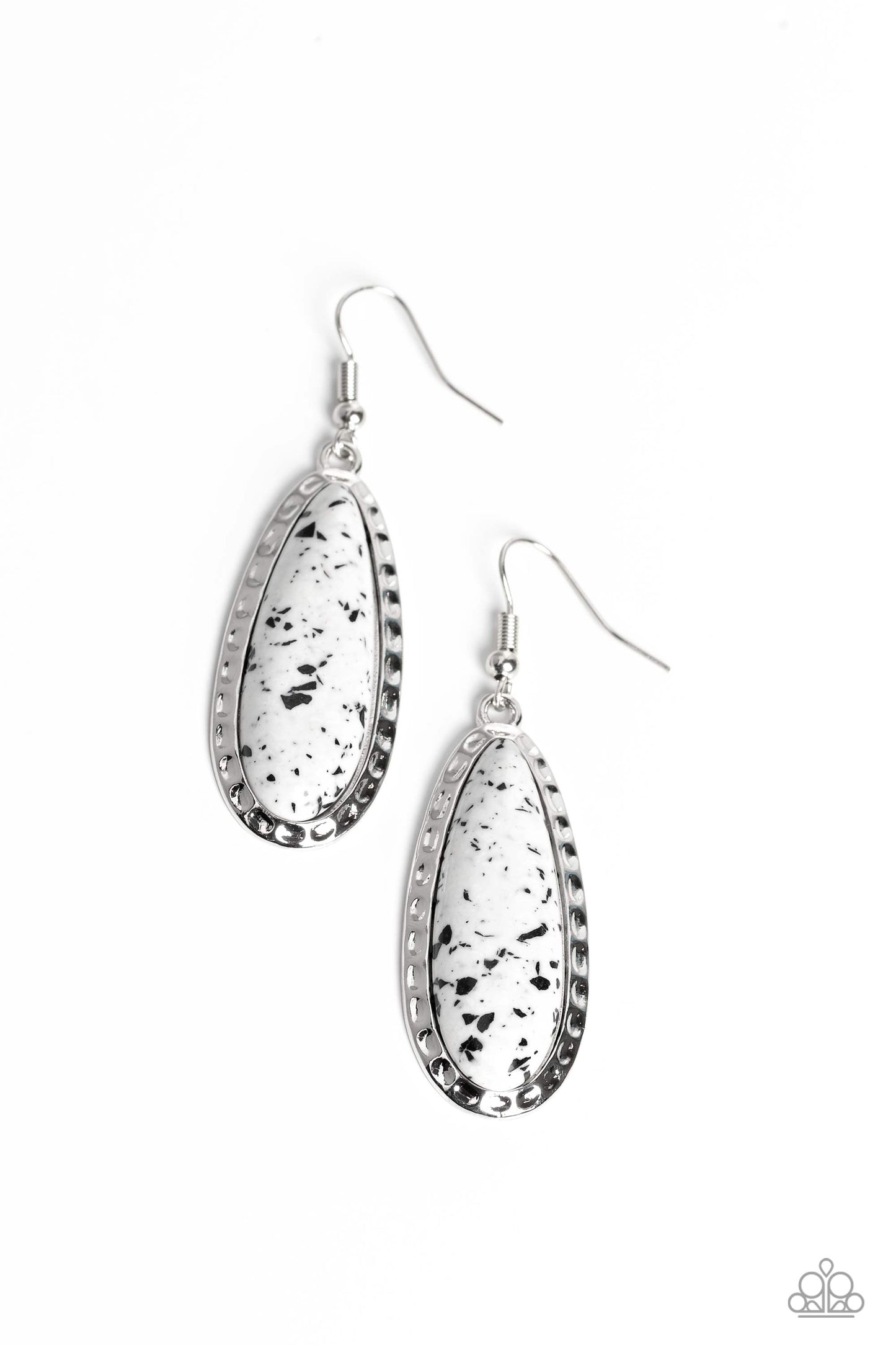 TEARDROP-Dead Dynasty ♥ White Earrings ♥ Paparazzi Accessories