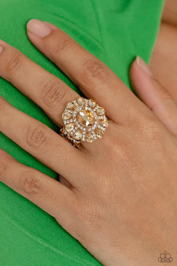 GLIMMER and Spice ♥ Gold Ring ♥ Paparazzi Accessories - GlaMarous Titi Jewels