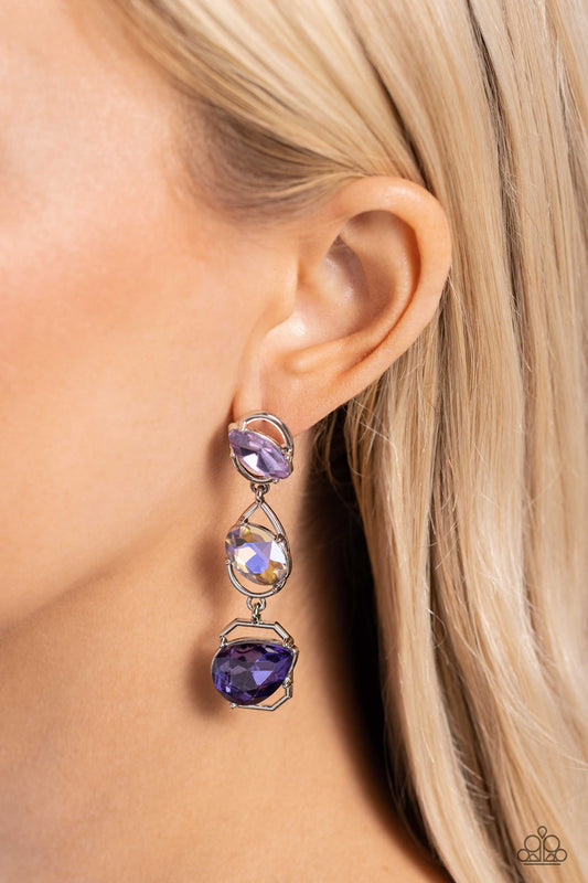 Paparazzi Dimensional Dance ♦ Purple Earrings