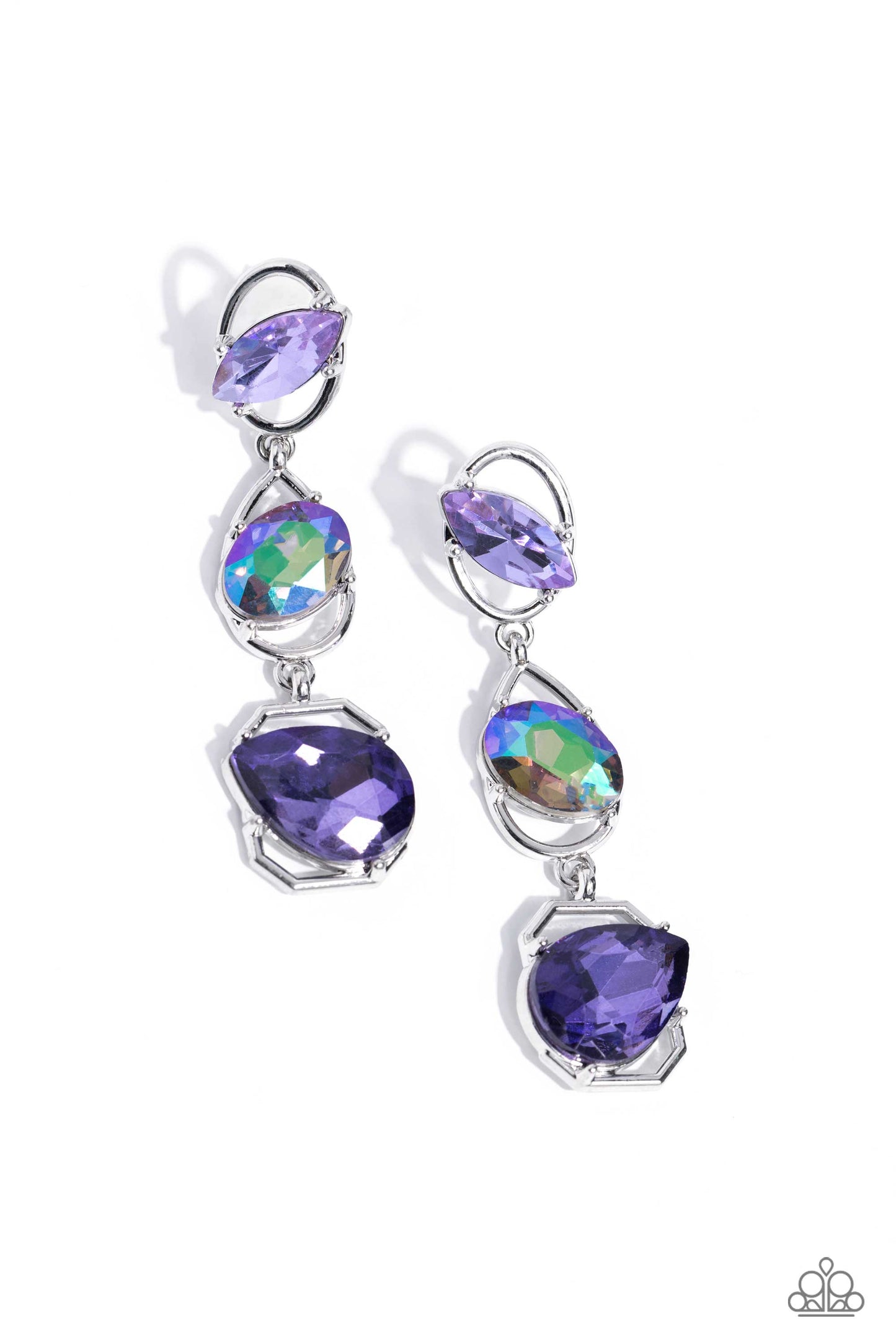 Paparazzi Dimensional Dance ♦ Purple Earrings