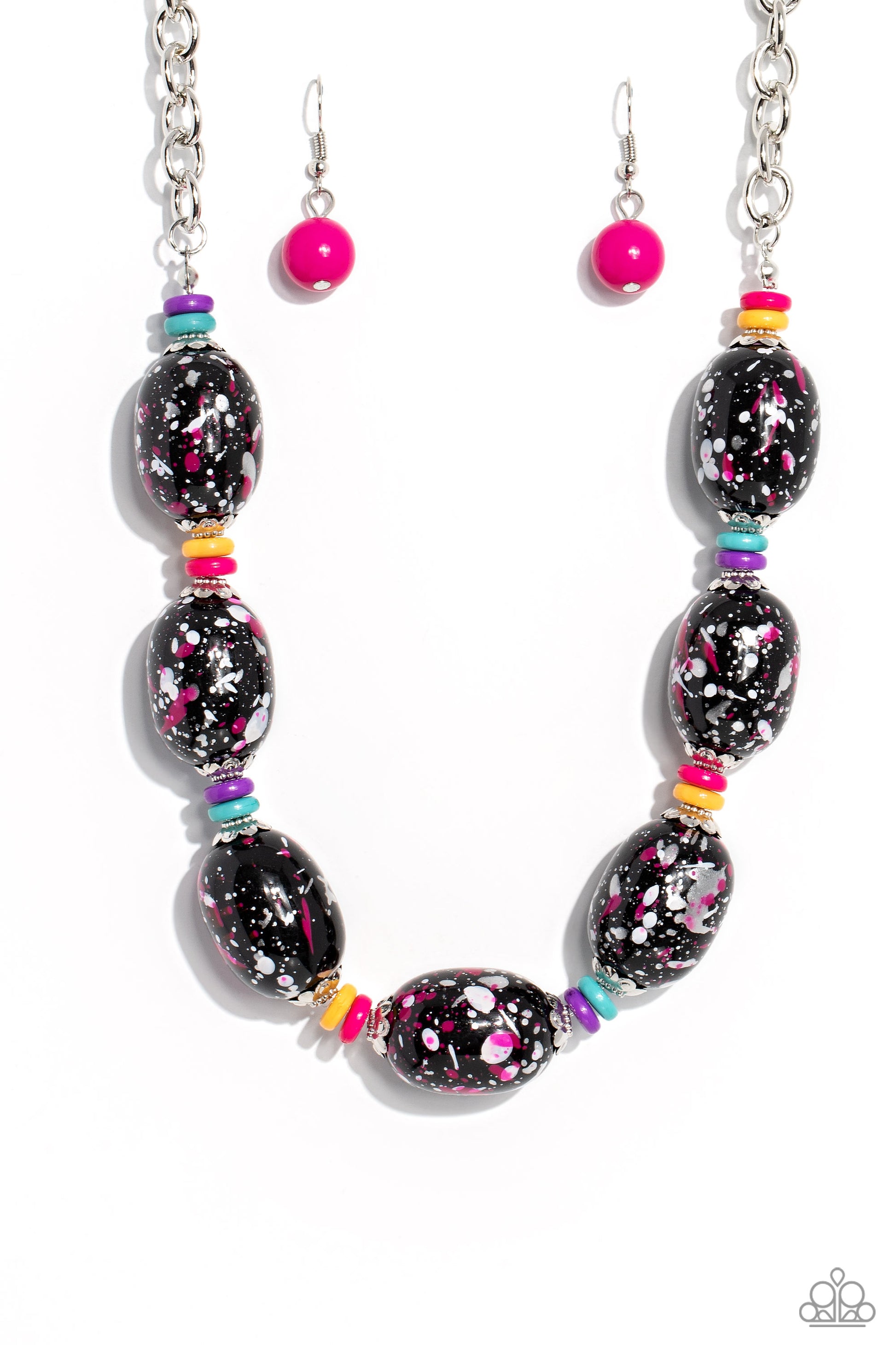 No Laughing SPLATTER ♥ Pink Necklace ♥ Paparazzi Accessories - GlaMarous Titi Jewels