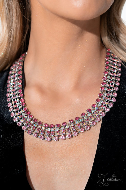 Paparazzi Flirtatious - Pink 2023 Zi Collection Necklace Set