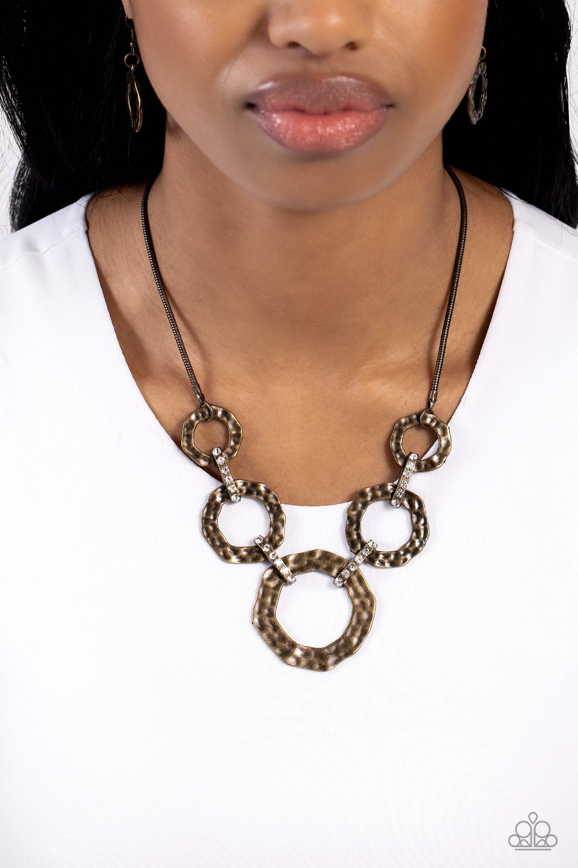 Rounded Redux - Brass Necklace ♥ Paparazzi Accessories