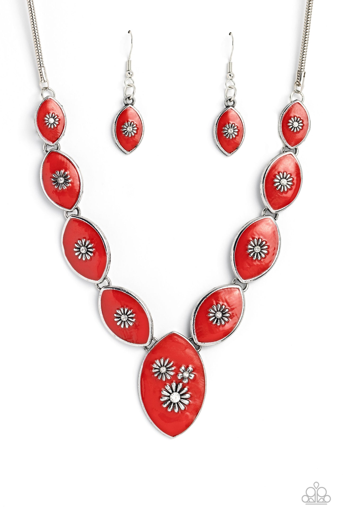 Pressed Flowers - Red Necklace ♥ Paparazzi Accessories