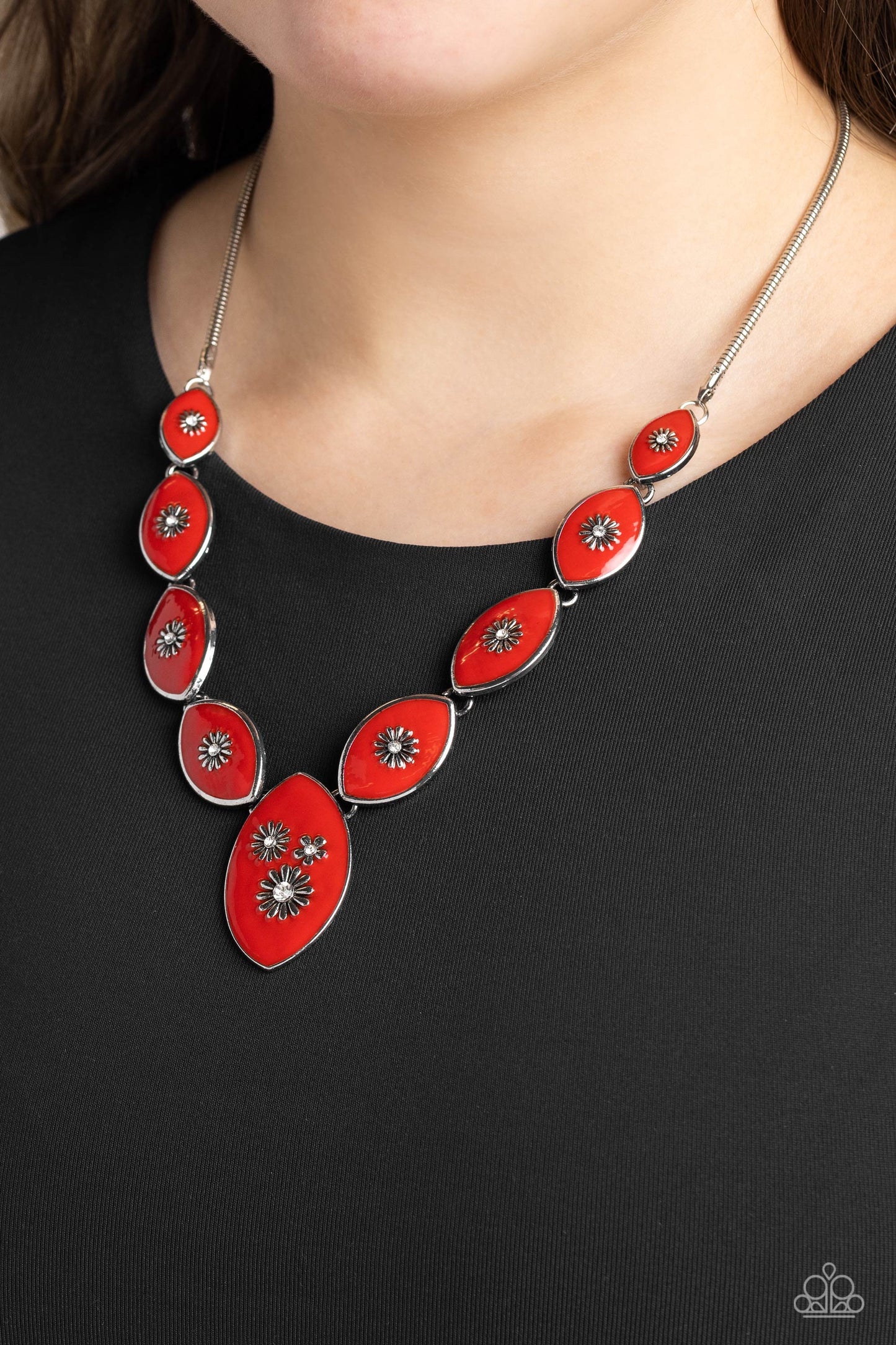 Pressed Flowers - Red Necklace ♥ Paparazzi Accessories