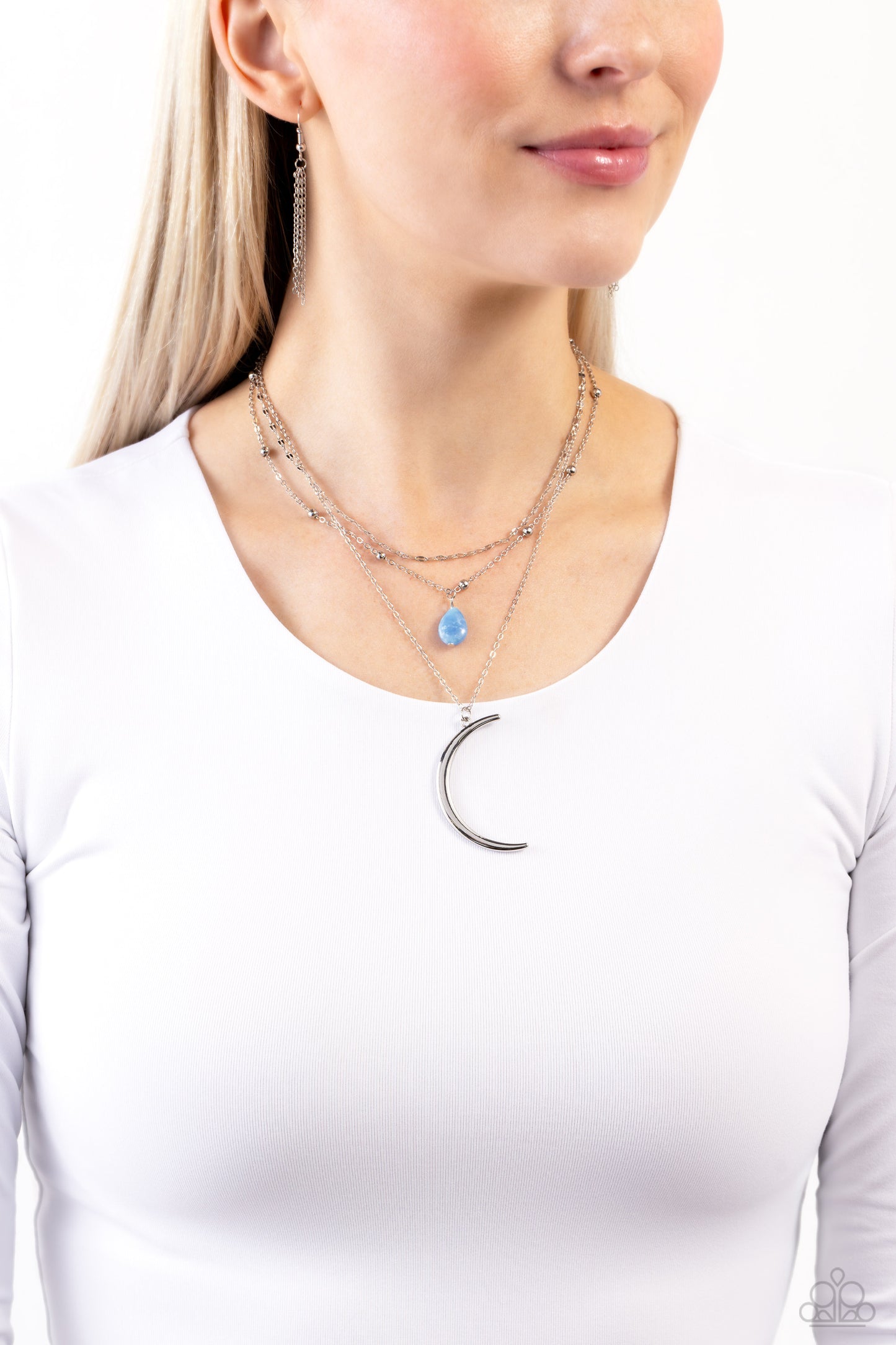 Lunar Landslide - Blue Necklace ♥ Paparazzi Accessories