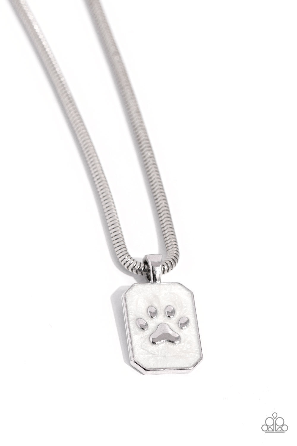 Paparazzi PAW to the Line - White Necklace