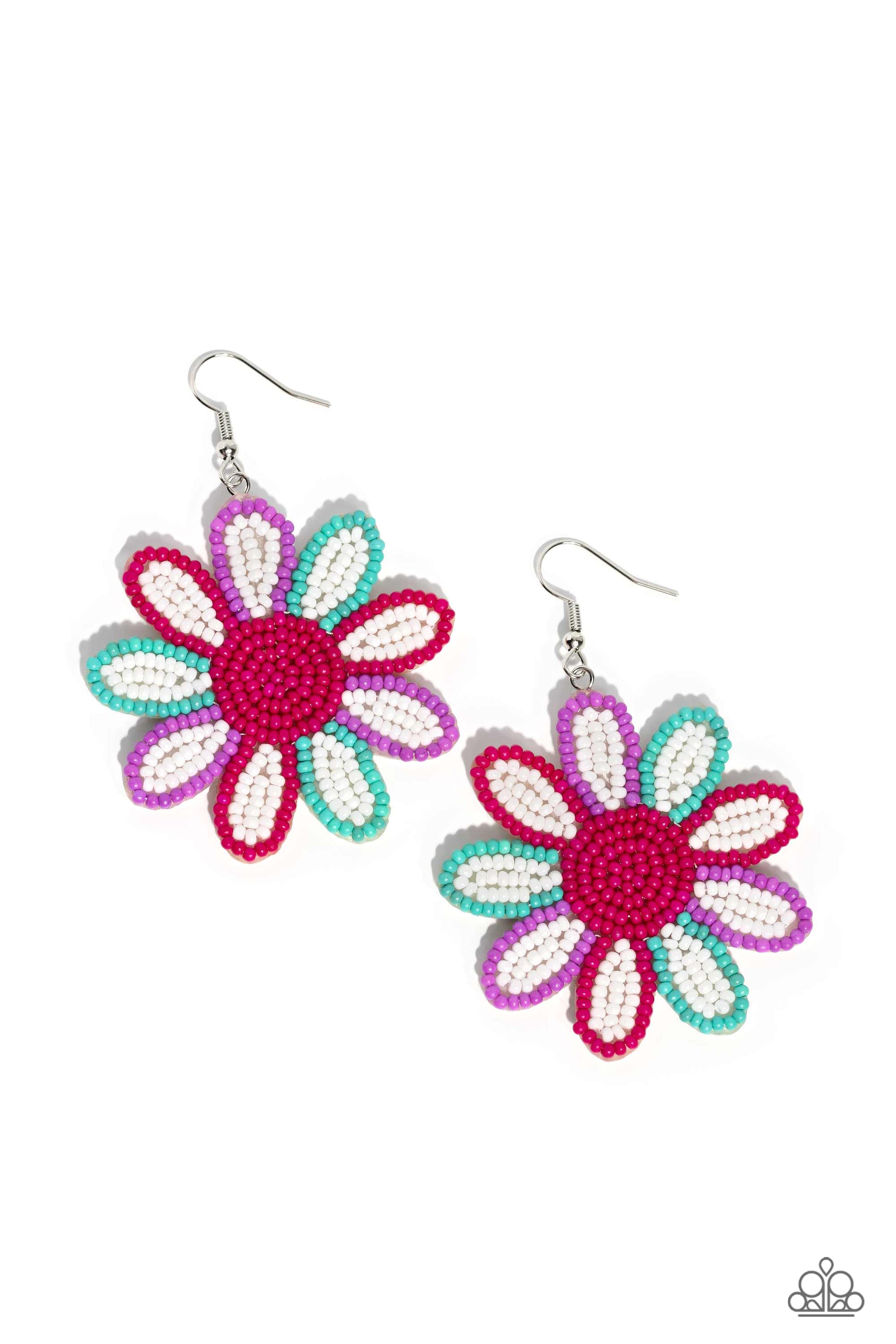 Paparazzi Decorated Daisies - White Earrings