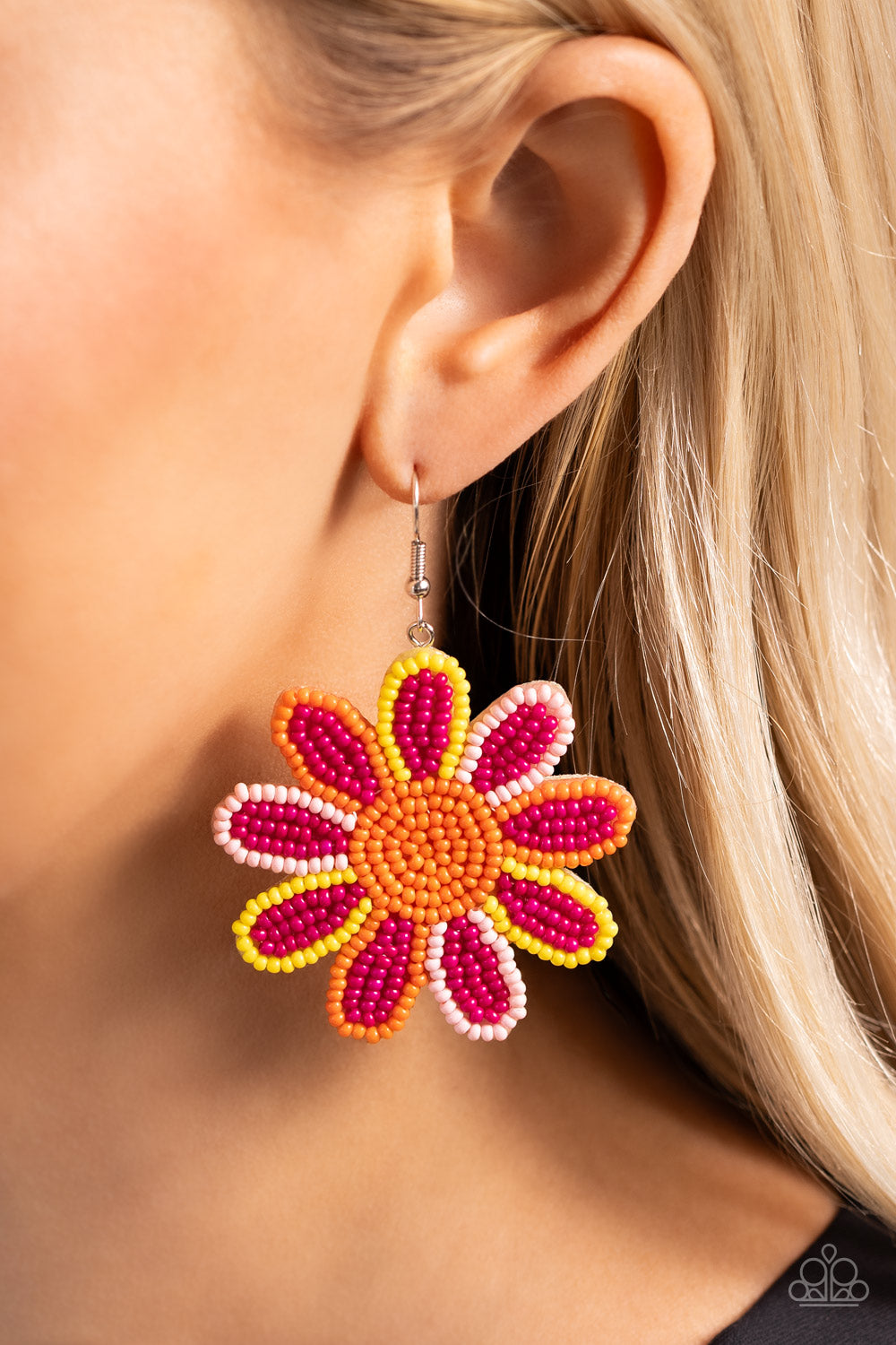 Paparazzi Decorated Daisies - Pink Earrings 