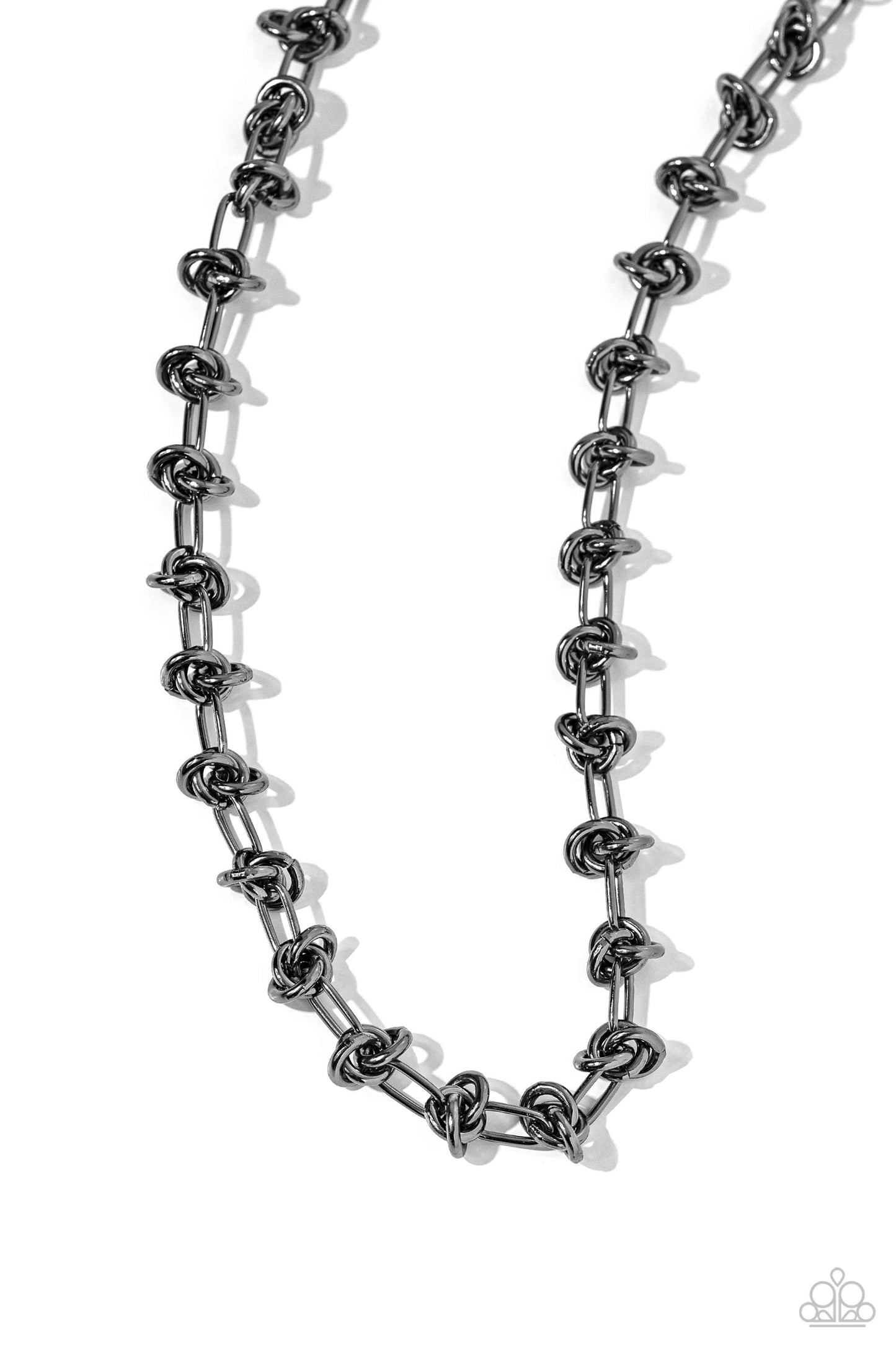 Paparazzi Knotted Kickoff - Black Necklace