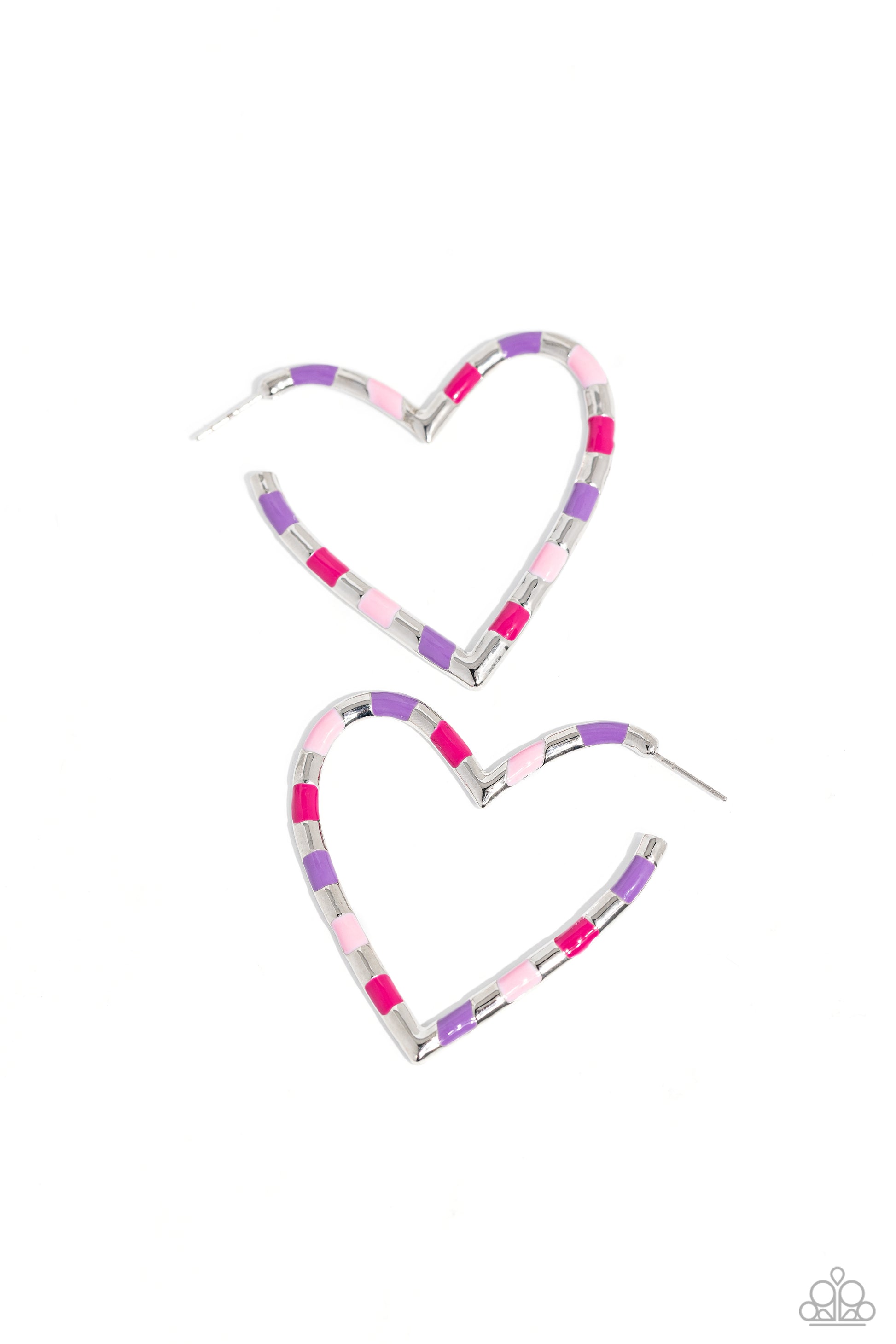 Striped Sweethearts - Pink Earrings ♥ Paparazzi Accessories