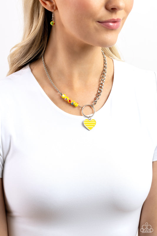 Paparazzi Mismatched Mayhem - Yellow Necklace