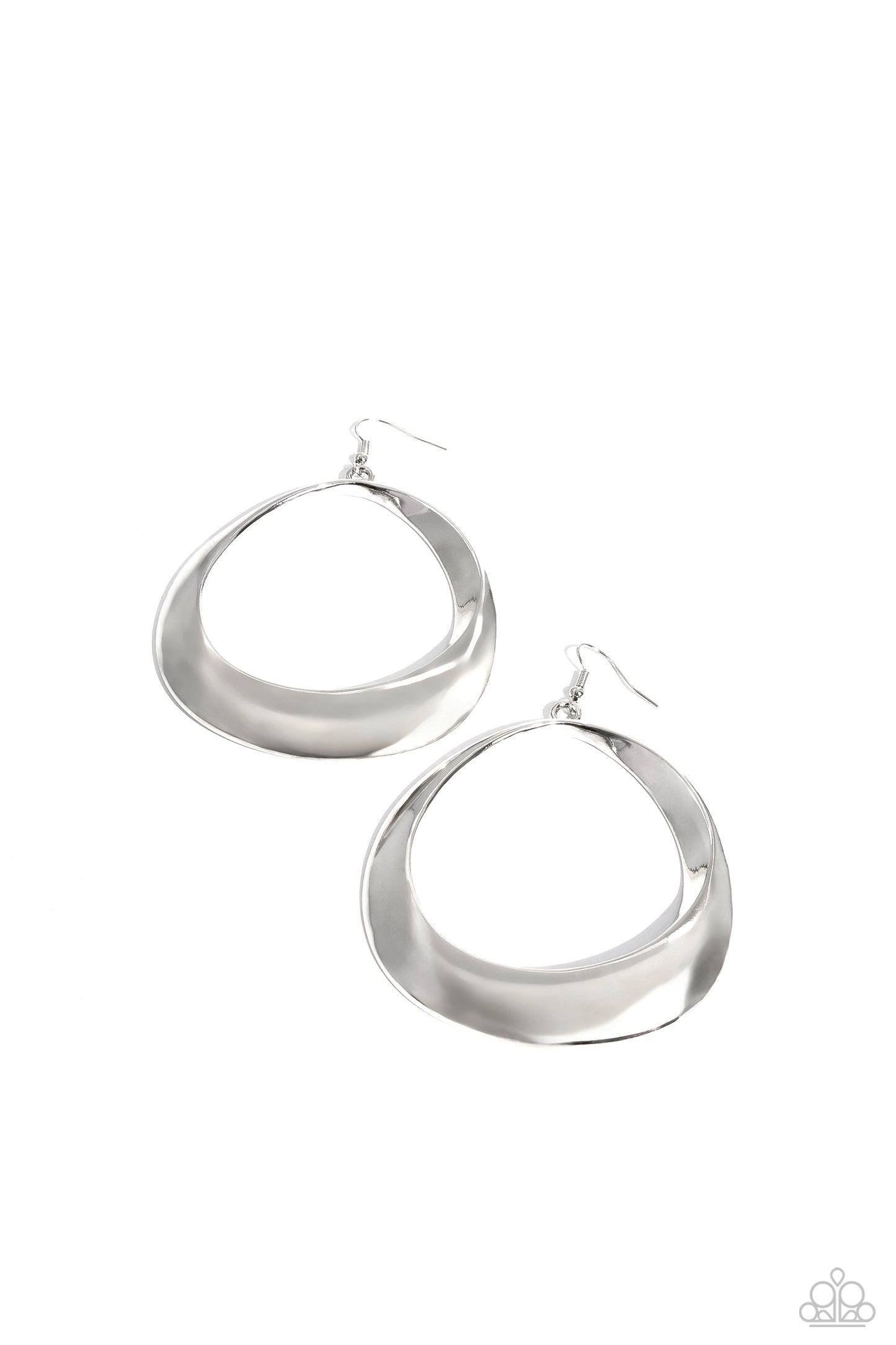 Asymmetrical Action - Silver Earrings ♥ Paparazzi Accessories