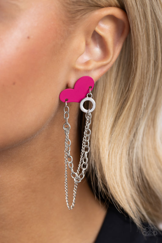 Paparazzi Altered Affection - Pink Earrings