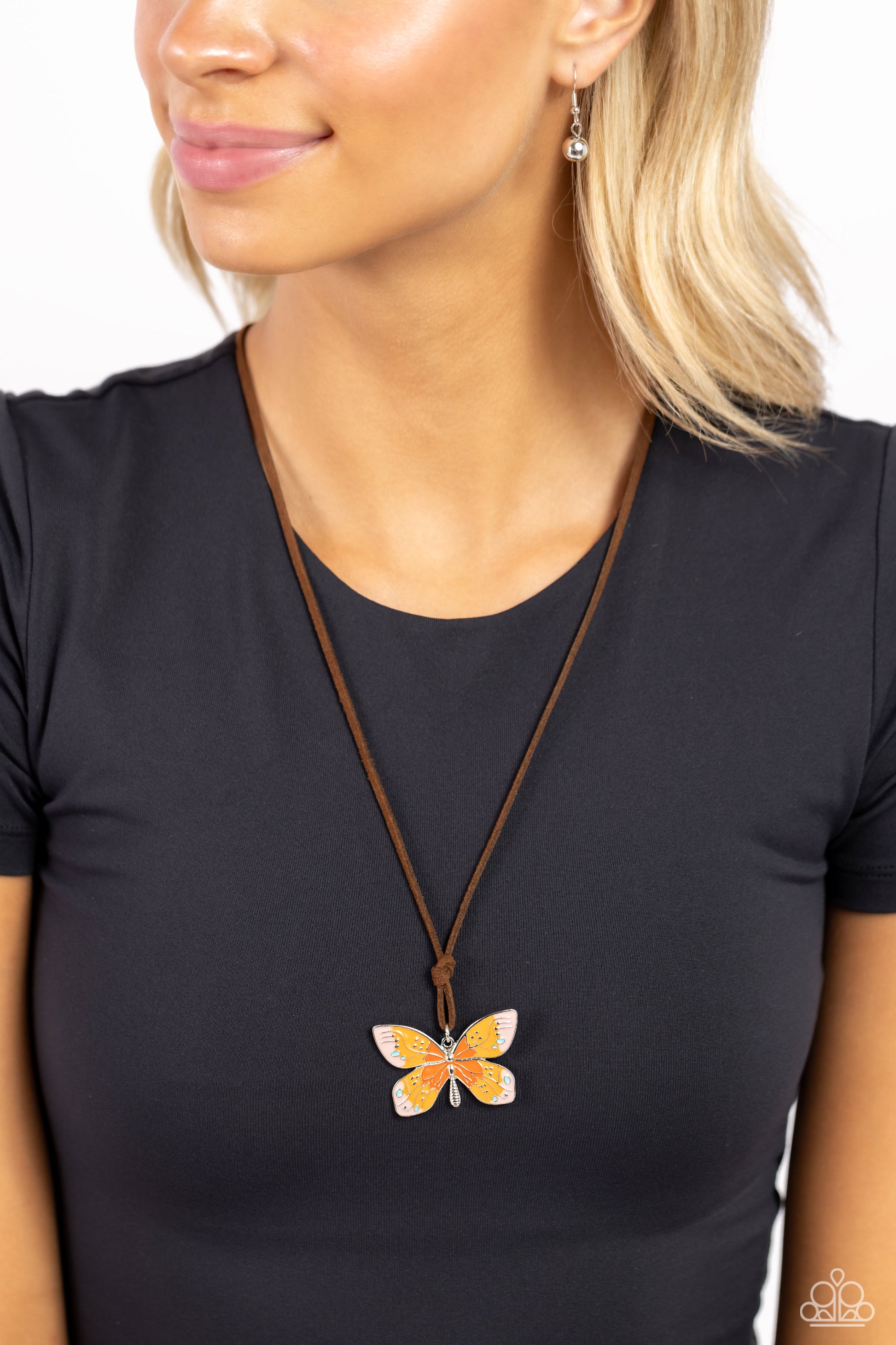 Paparazzi Winged Wanderer - Orange Necklace