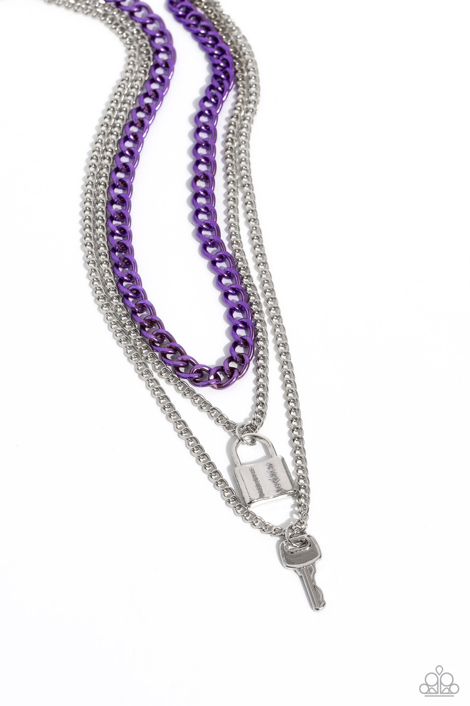 Locked Labor - Purple Necklace ♥ Paparazzi Accessories