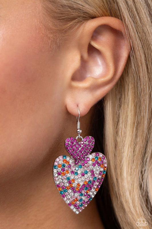 Paparazzi Flirting Flourish - Pink Earrings