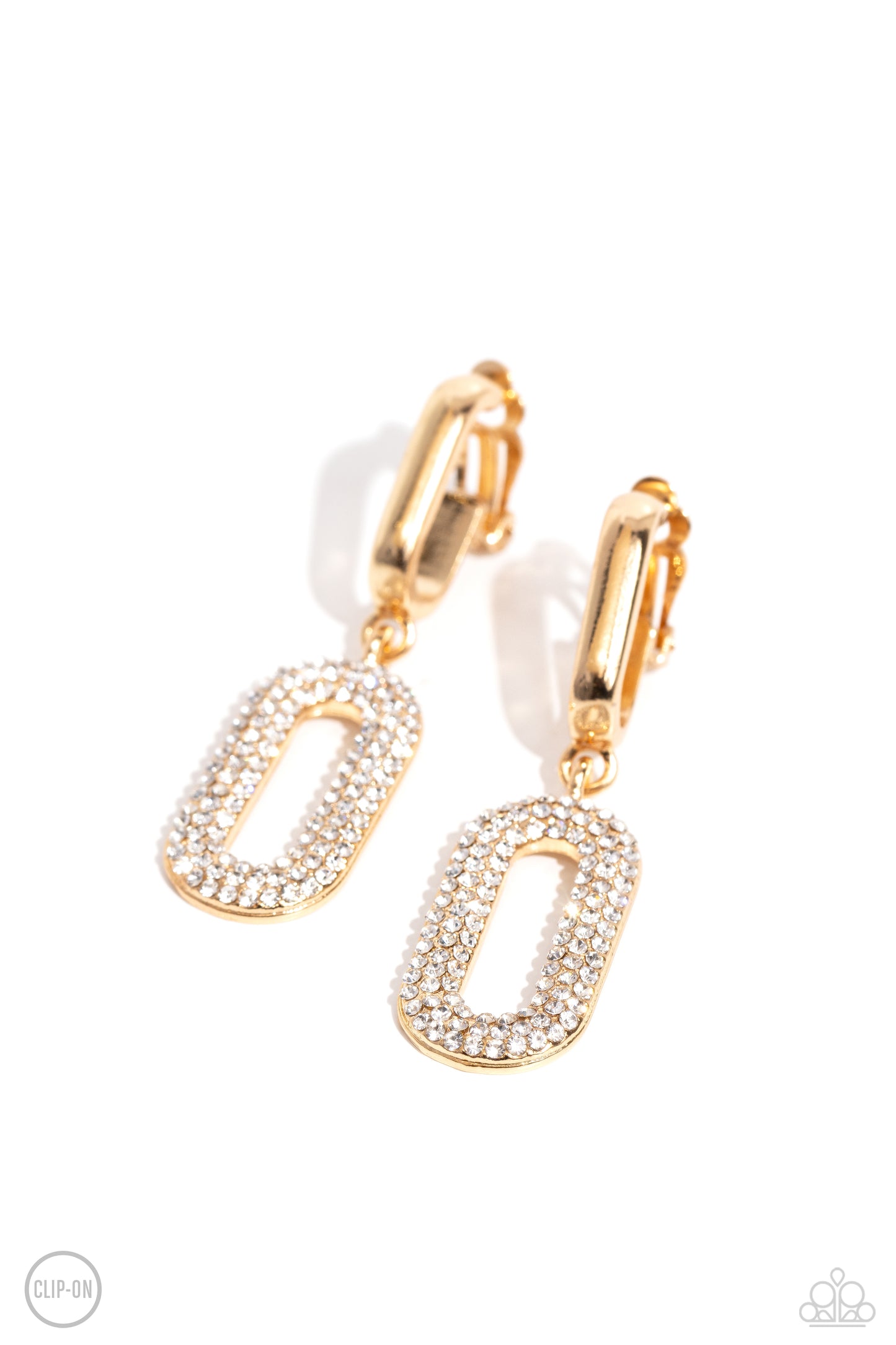 Paparazzi Linked Luxury - Gold Clip-on Earrings