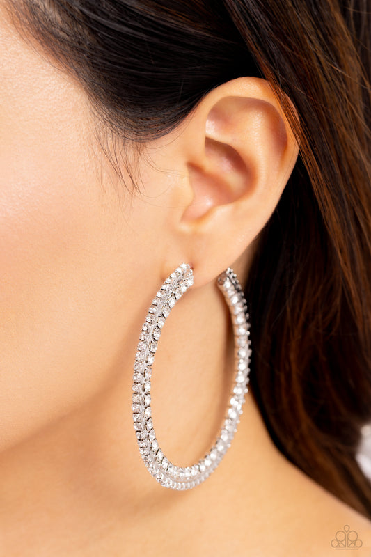 Scintillating Sass - White Earrings ♥ Paparazzi Accessories