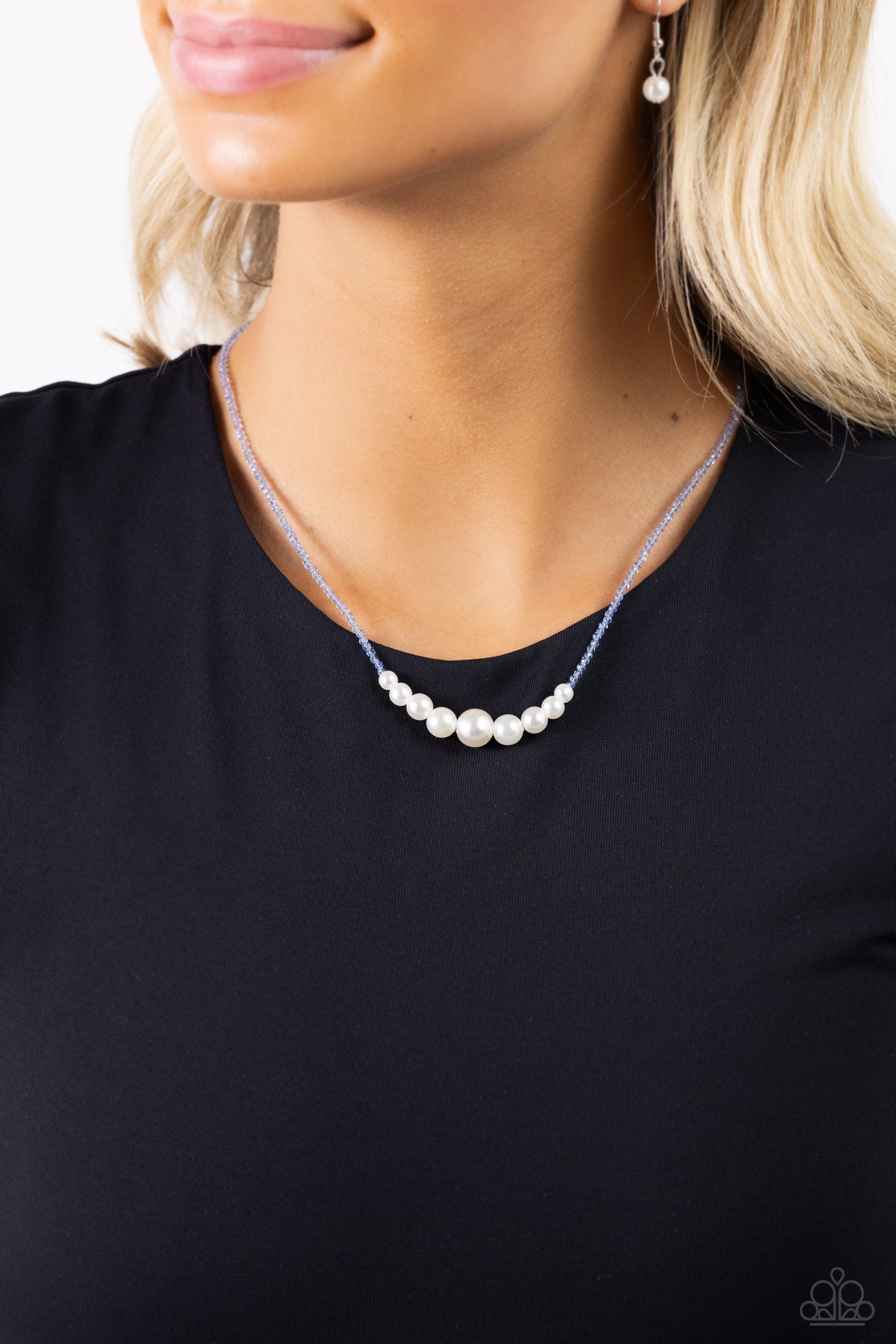 White Collar Whimsy - Blue Necklace ♥ Paparazzi Accessories