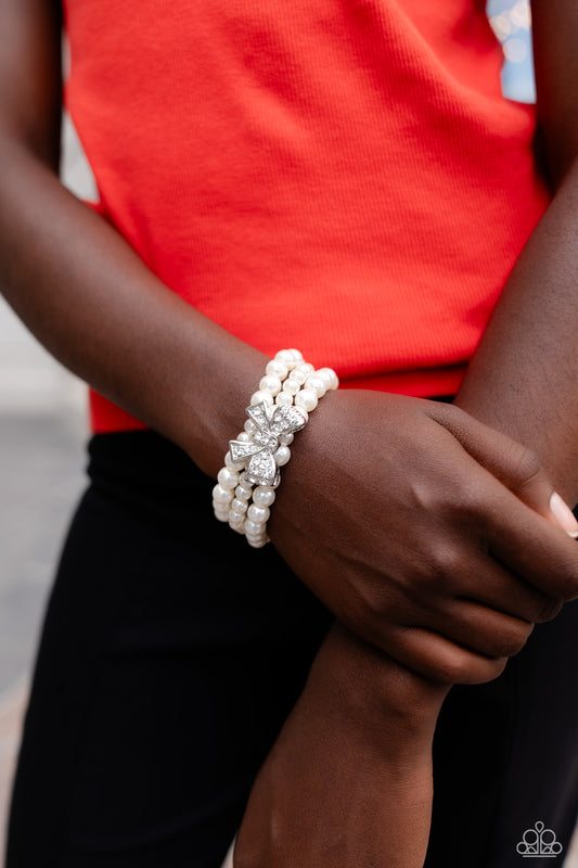 How Do You Do? - White Pearl Bracelet - Paparazzi Accessories - GlaMarous Titi Jewels