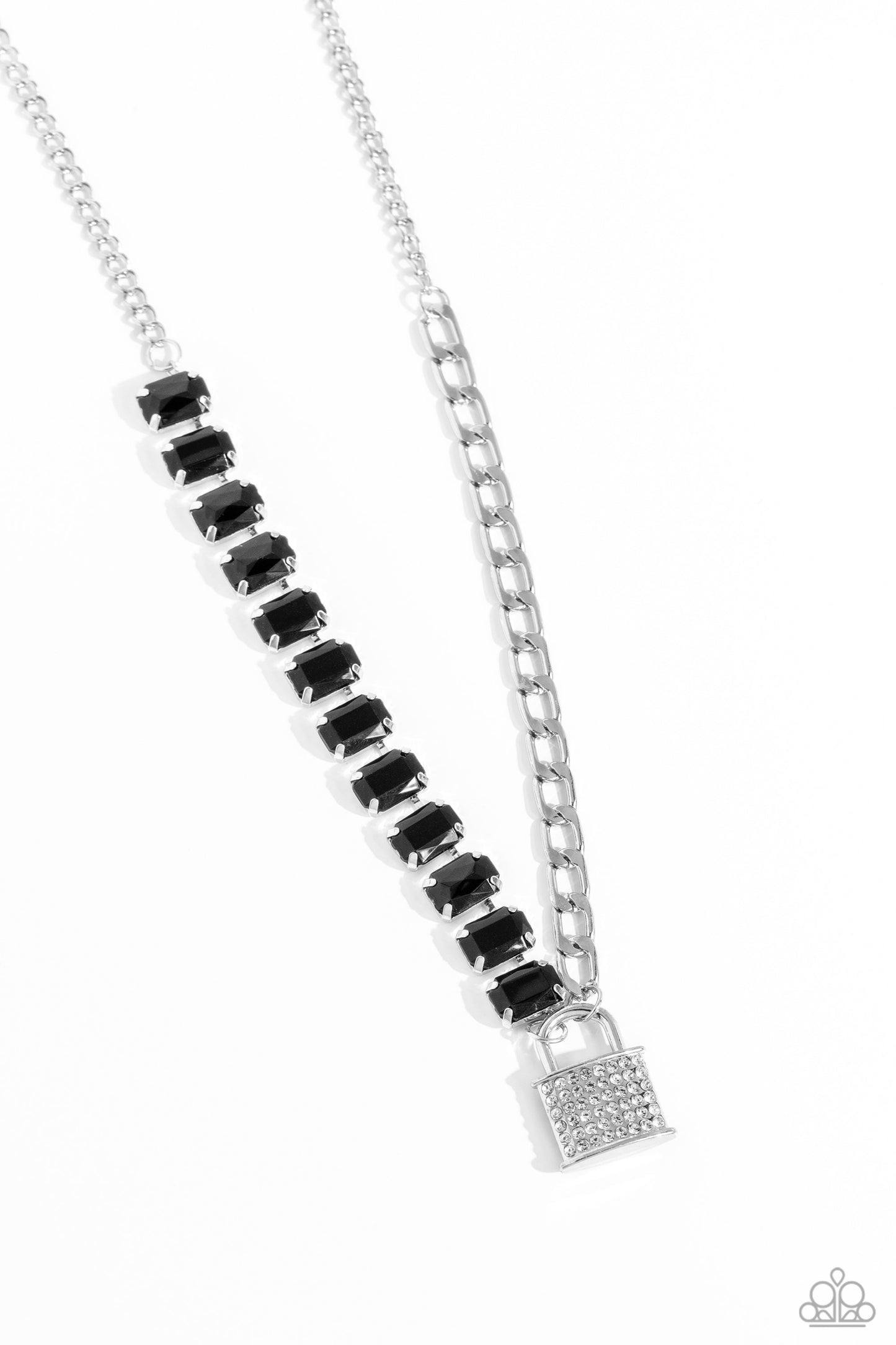 LOCK and Roll - Black Necklace ♥ Paparazzi Accessories