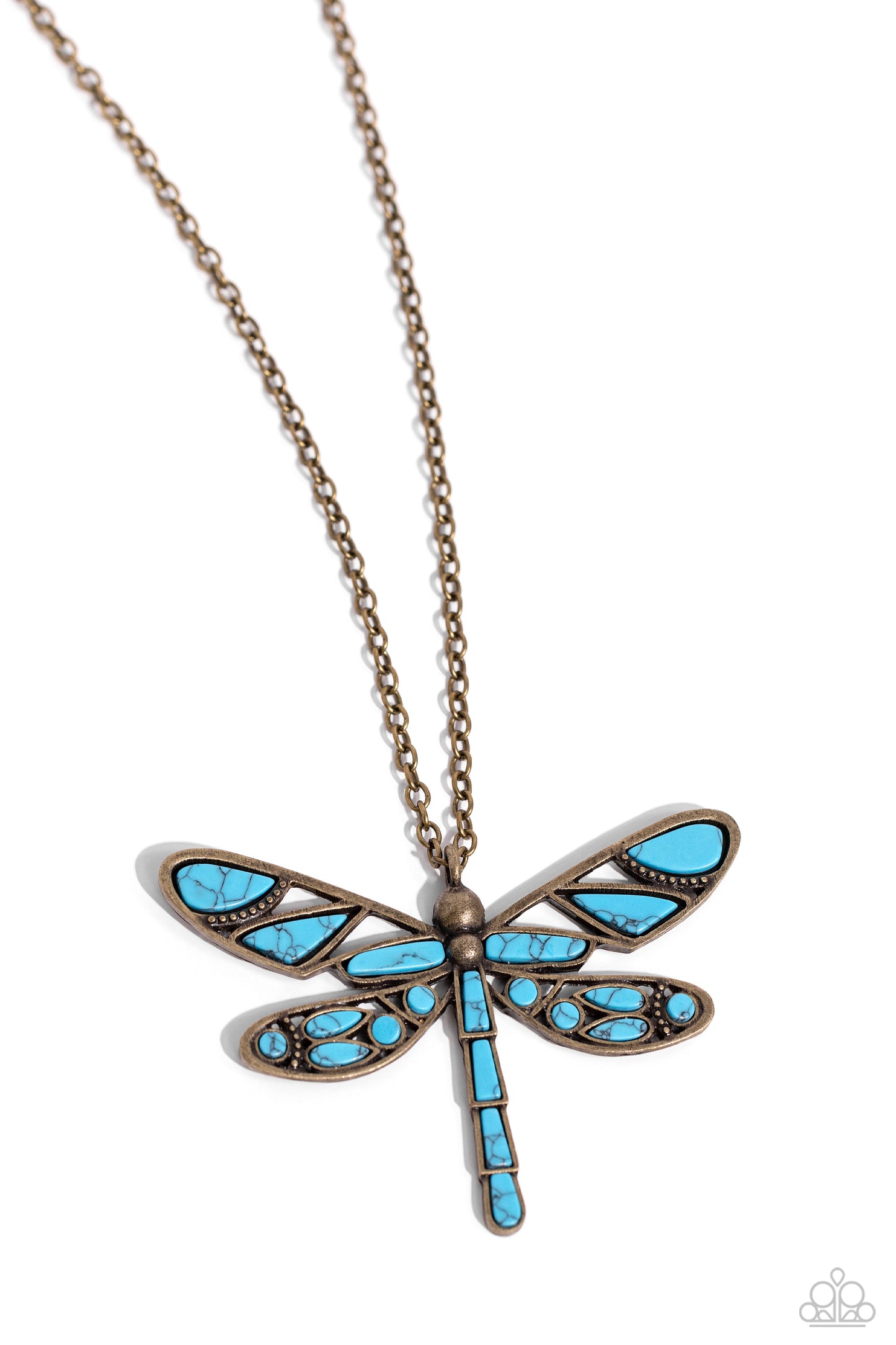 FLYING Low - Brass Dragonfly Necklace - Paparazzi Accessories - GlaMarous Titi Jewels