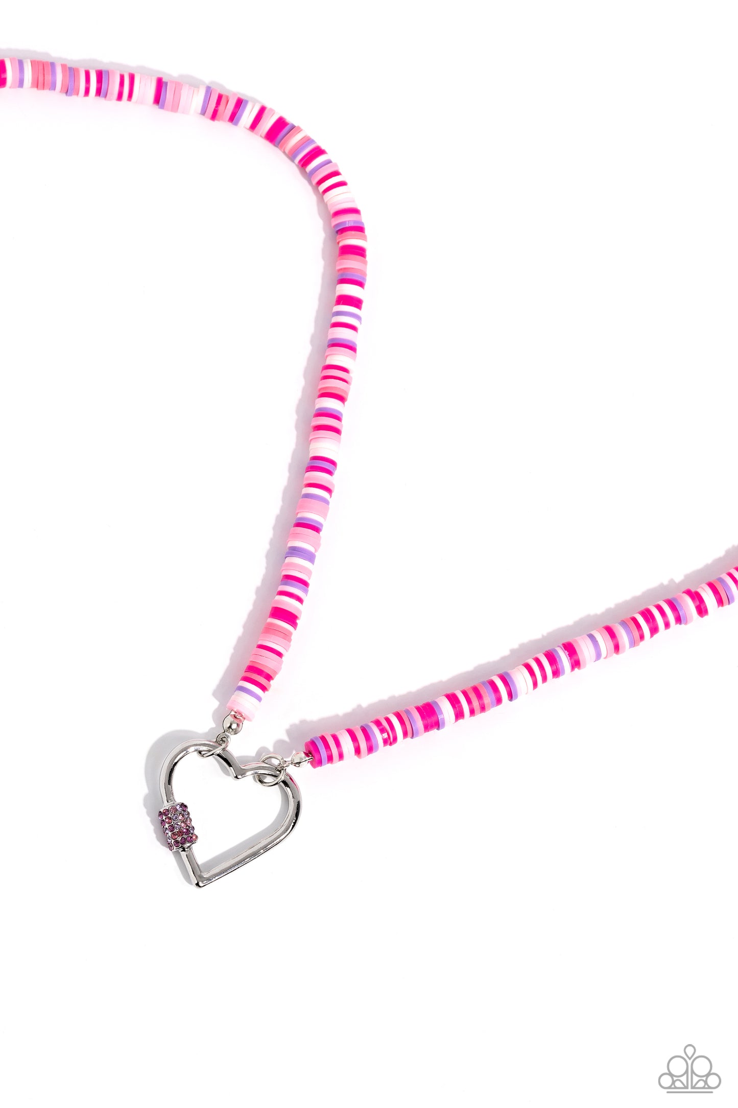Paparazzi Clearly Carabiner - Pink Necklace