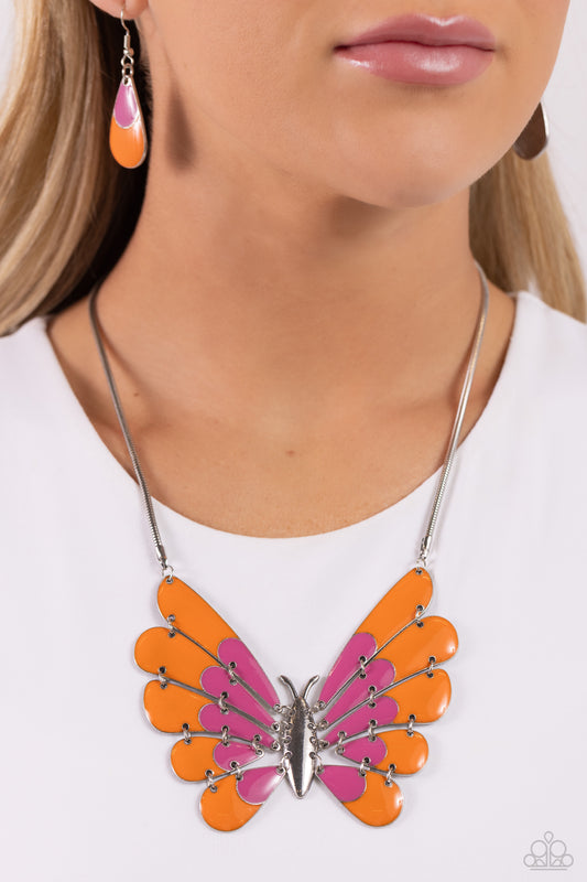 Paparazzi Moth Maven - Pink Necklace