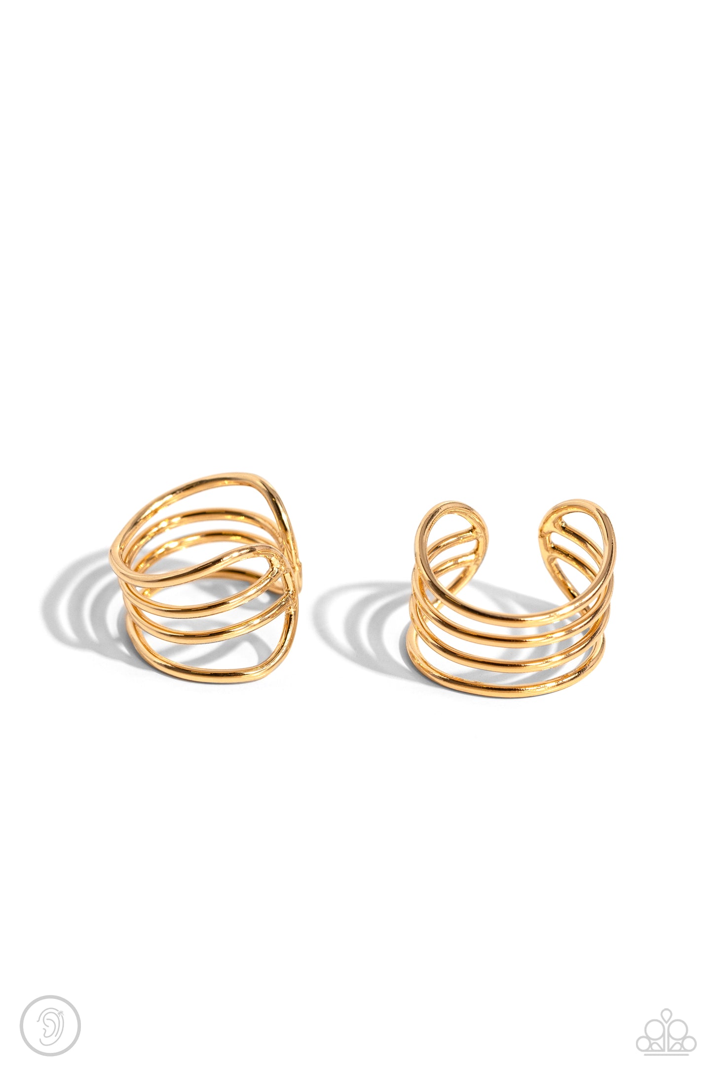 Paparazzi Linear Leader - Gold Cuff Earrings