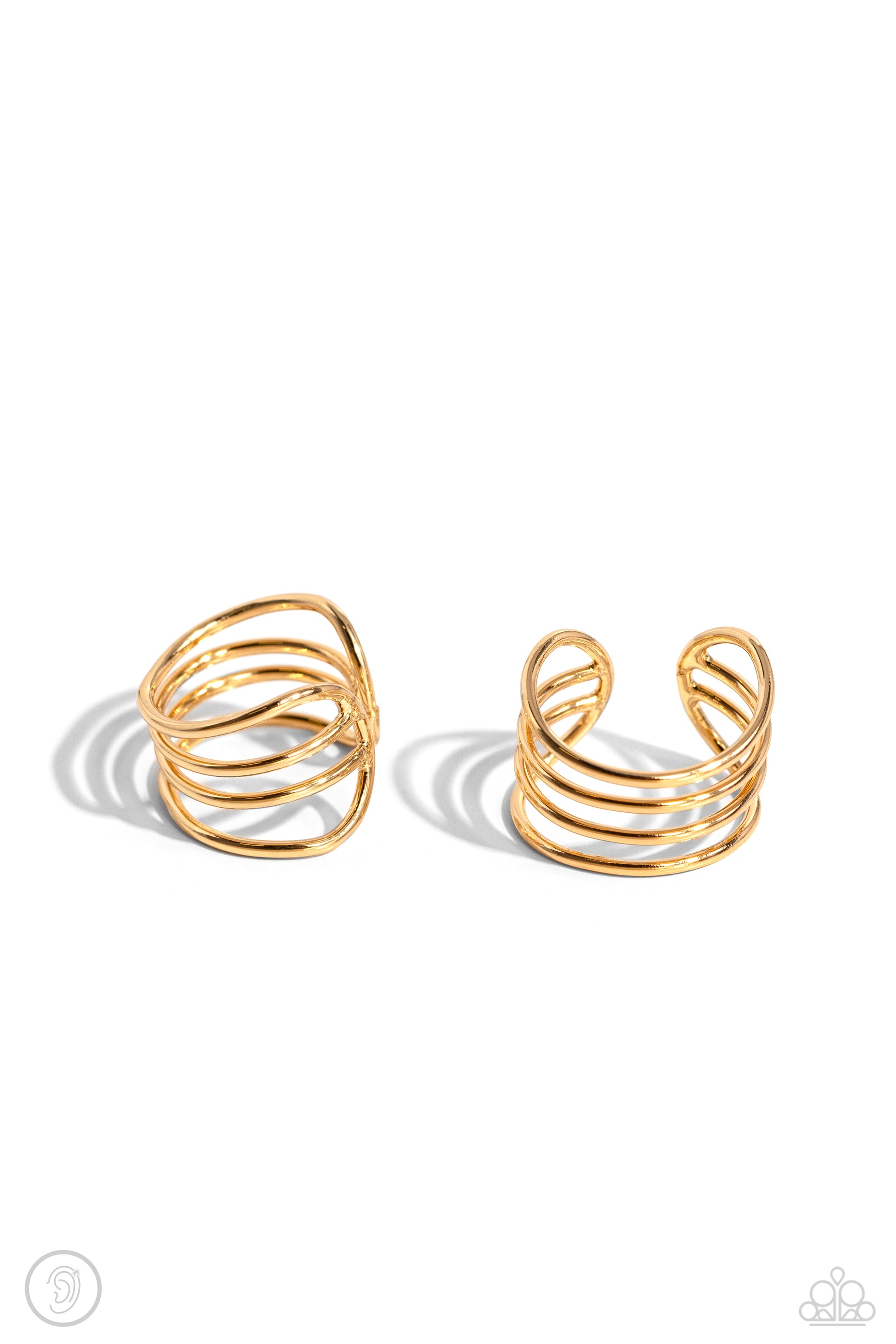 Paparazzi Linear Leader - Gold Cuff Earrings