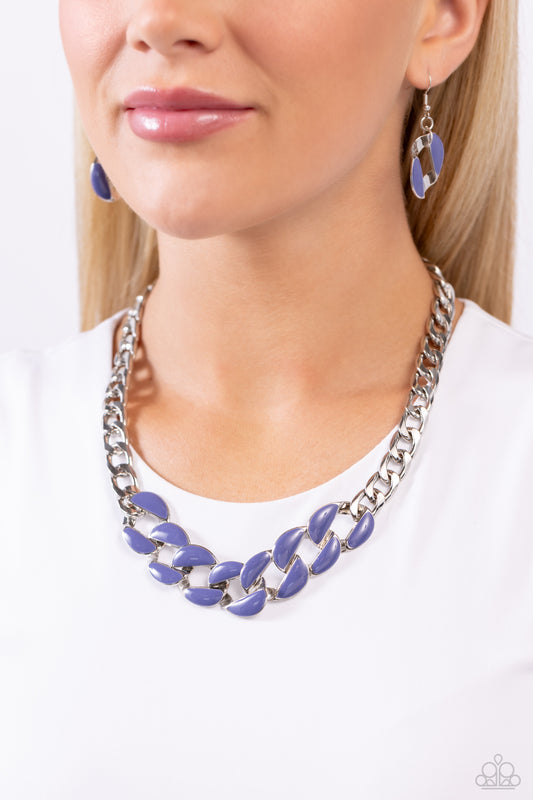 Paparazzi CURB Craze ♦ Blue Necklace