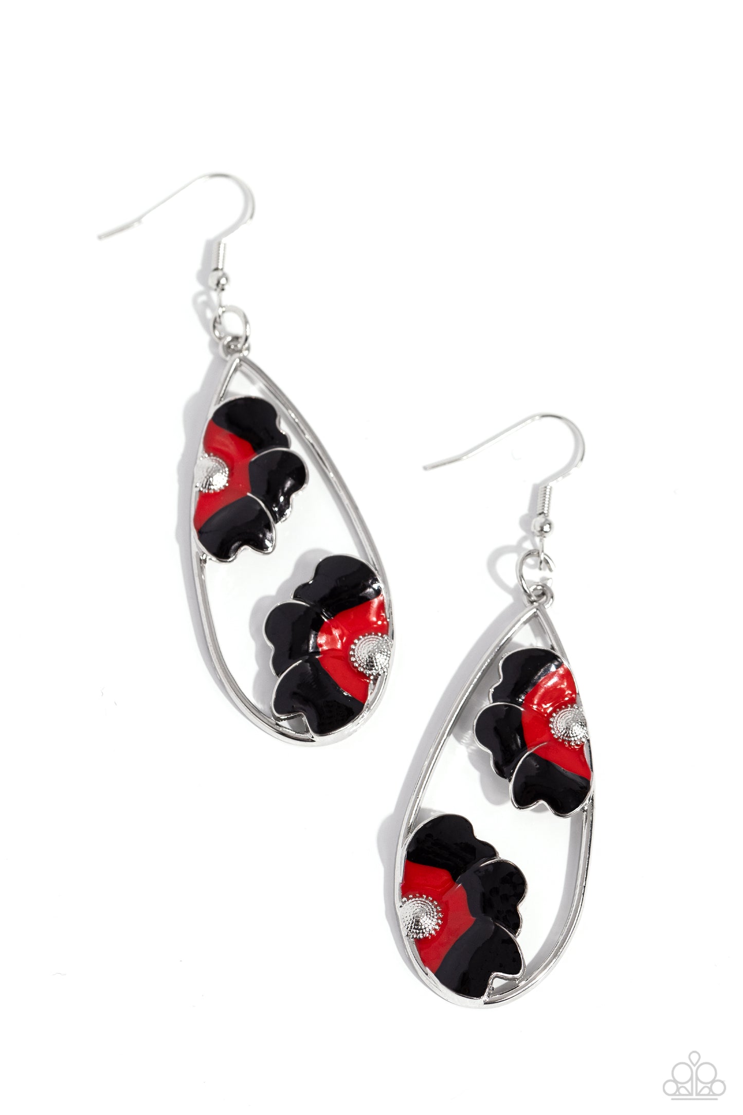 Paparazzi Airily Abloom - Black Earrings