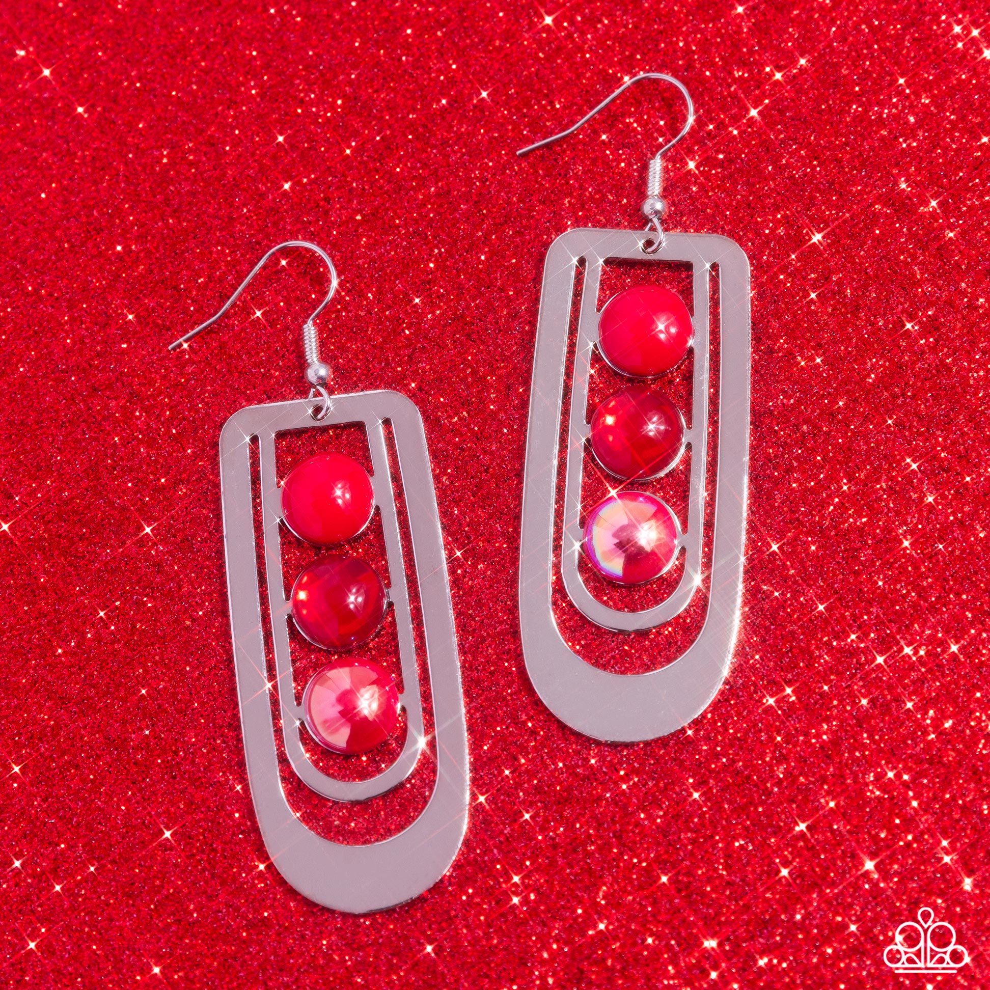 Red acrylic clearance earrings paparazzi