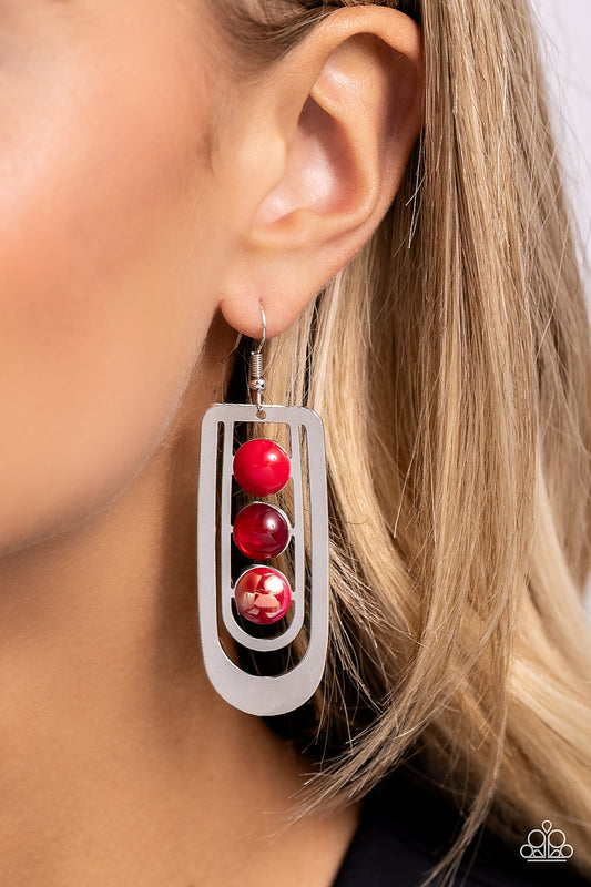 Paparazzi Layered Lure - Red Earrings