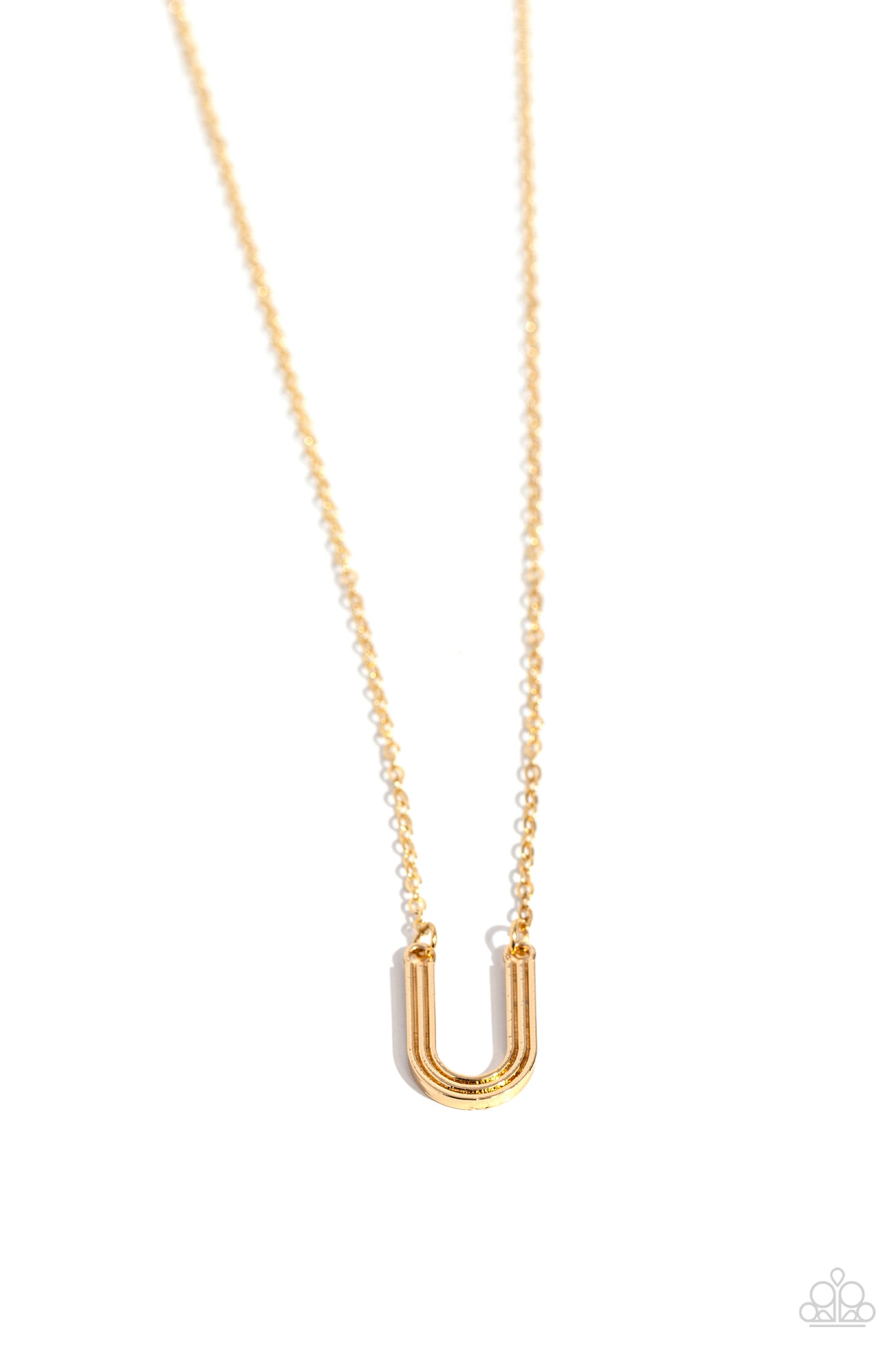 Paparazzi Leave Your Initials - Gold - U Necklace