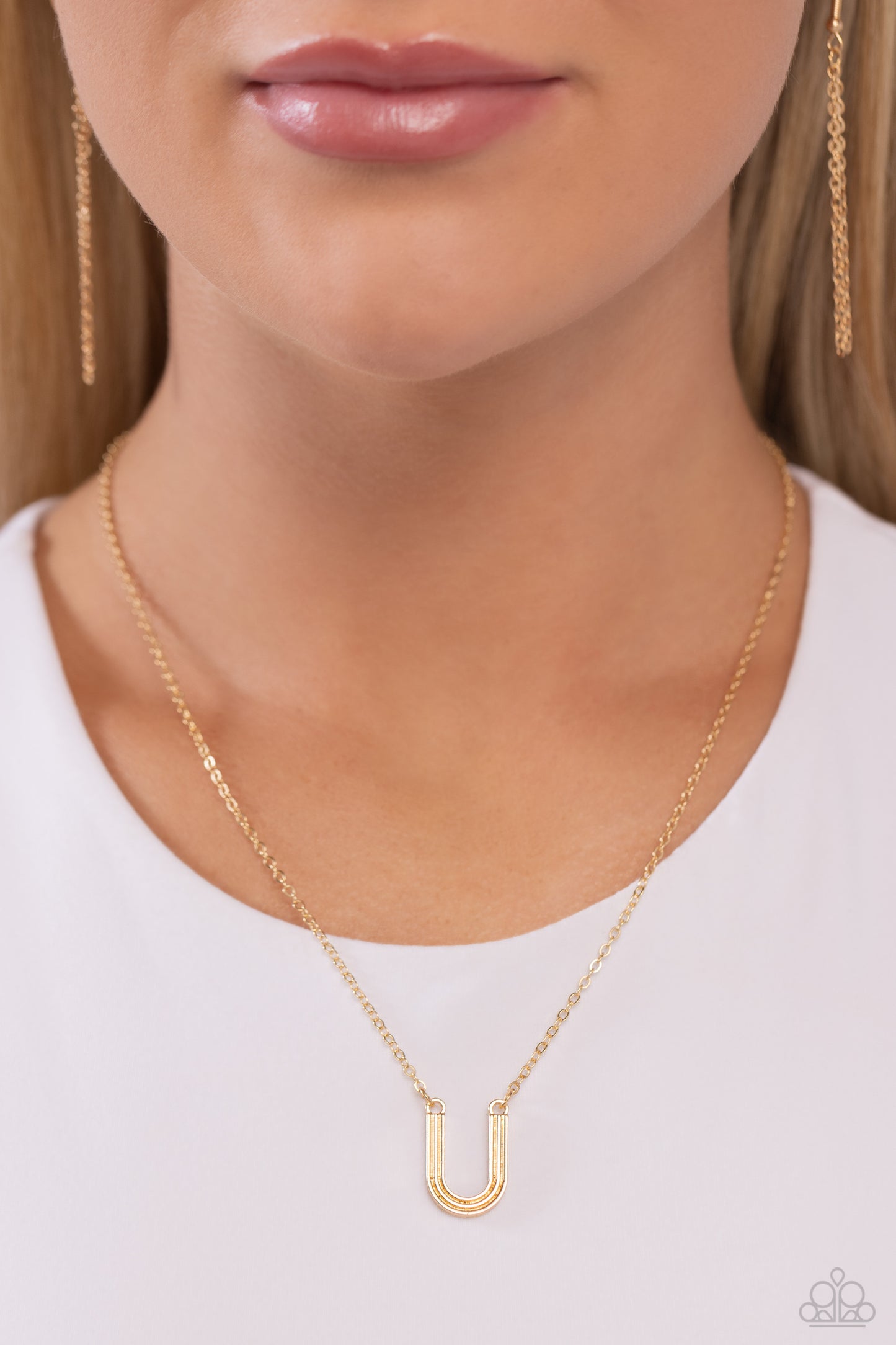 Paparazzi Leave Your Initials - Gold - U Necklace