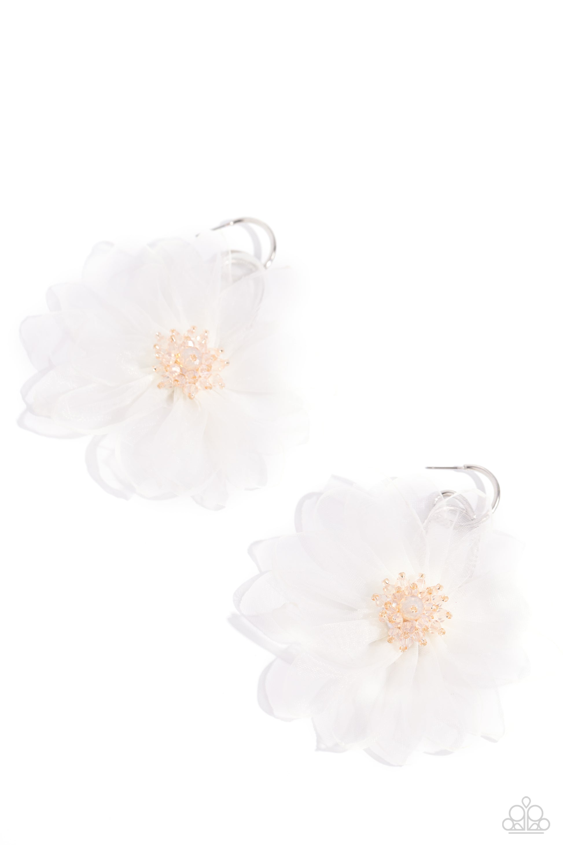 Paparazzi Cosmopolitan Chiffon - White Earrings