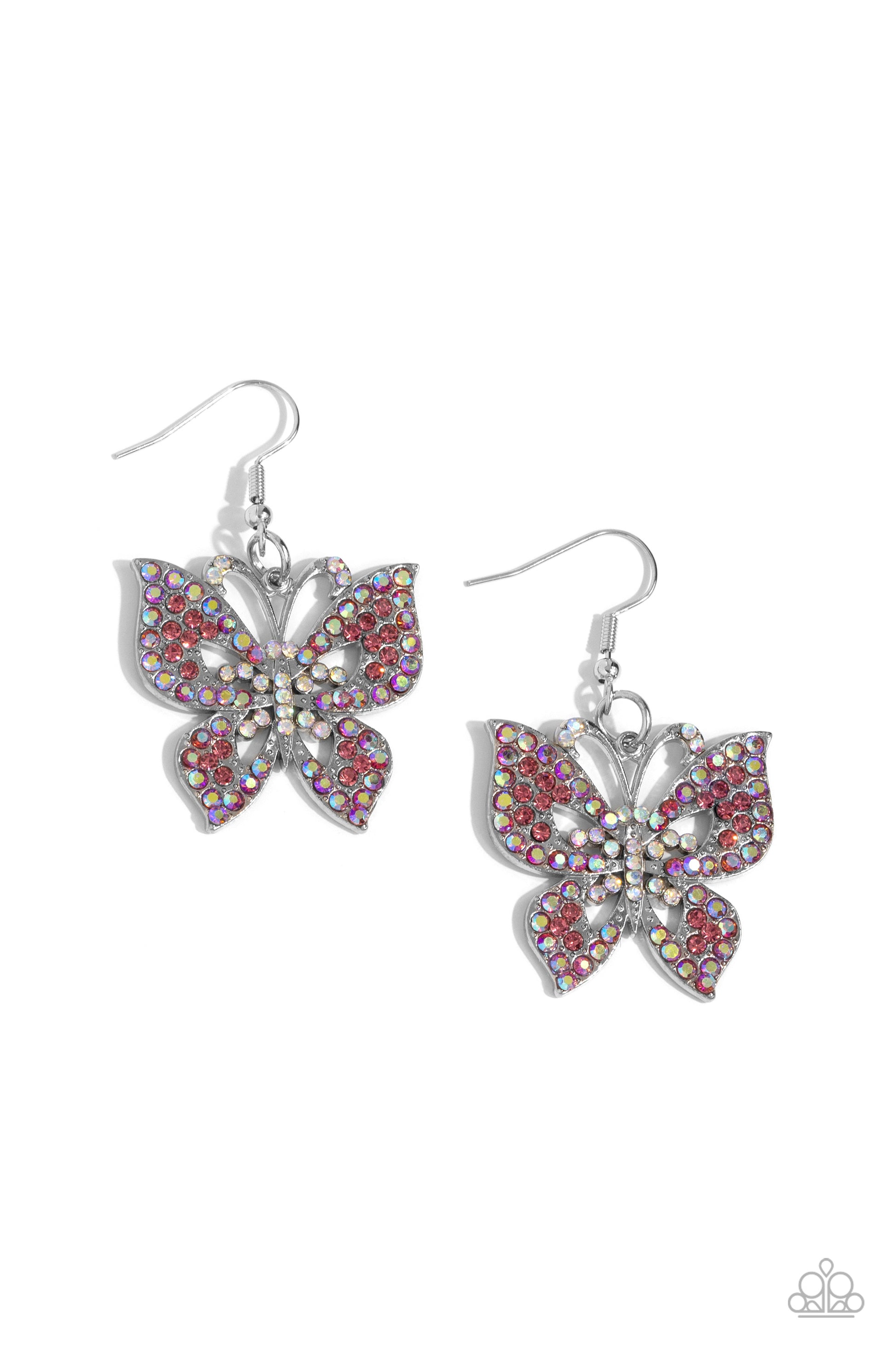 Paparazzi Bejeweled Breeze - Pink Earrings