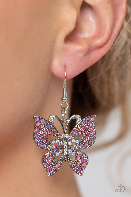 Paparazzi Bejeweled Breeze - Pink Earrings
