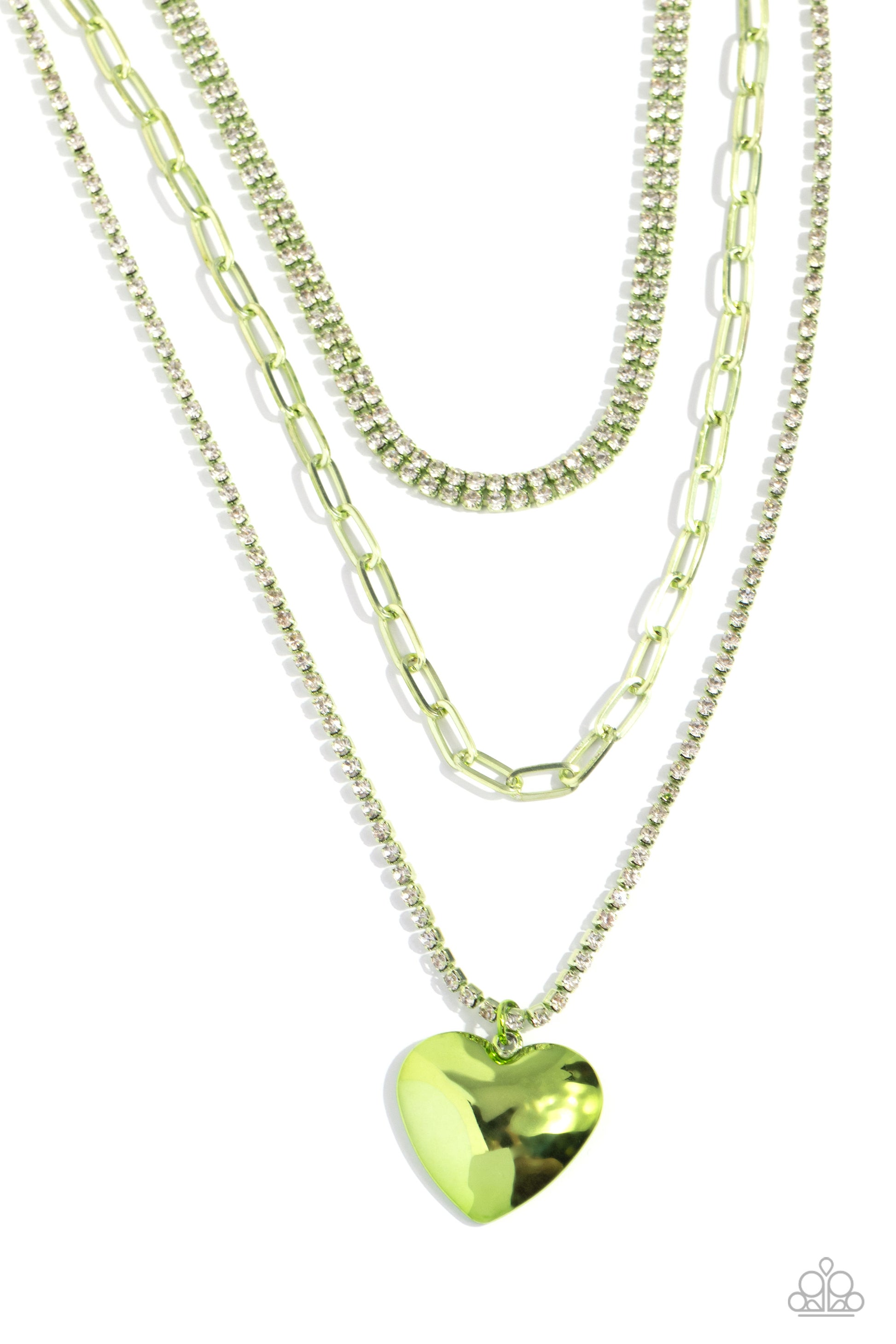 Paparazzi Caring Cascade - Green Necklace
