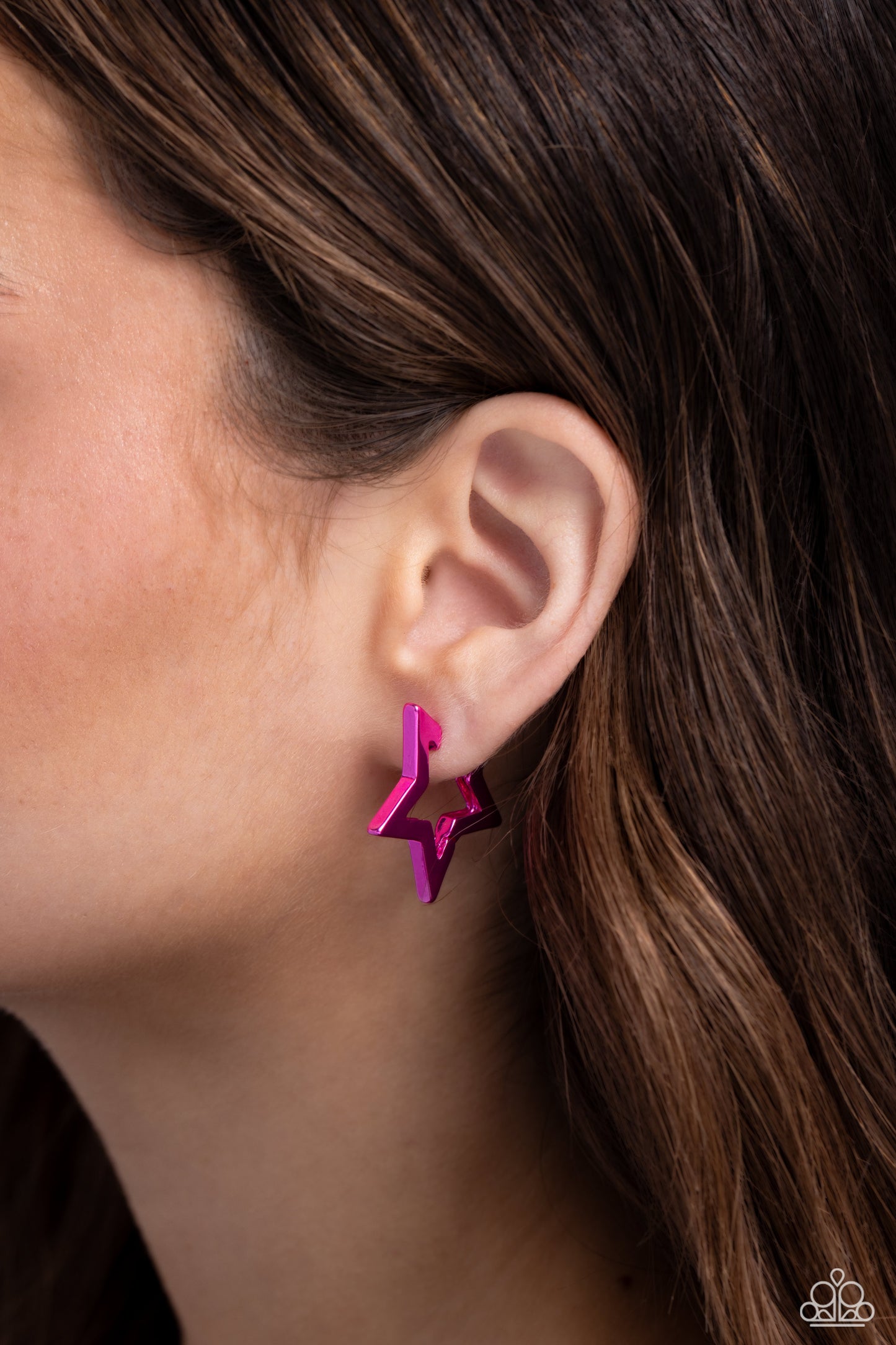 Paparazzi In A Galaxy STAR, STAR Away - Pink Earrings