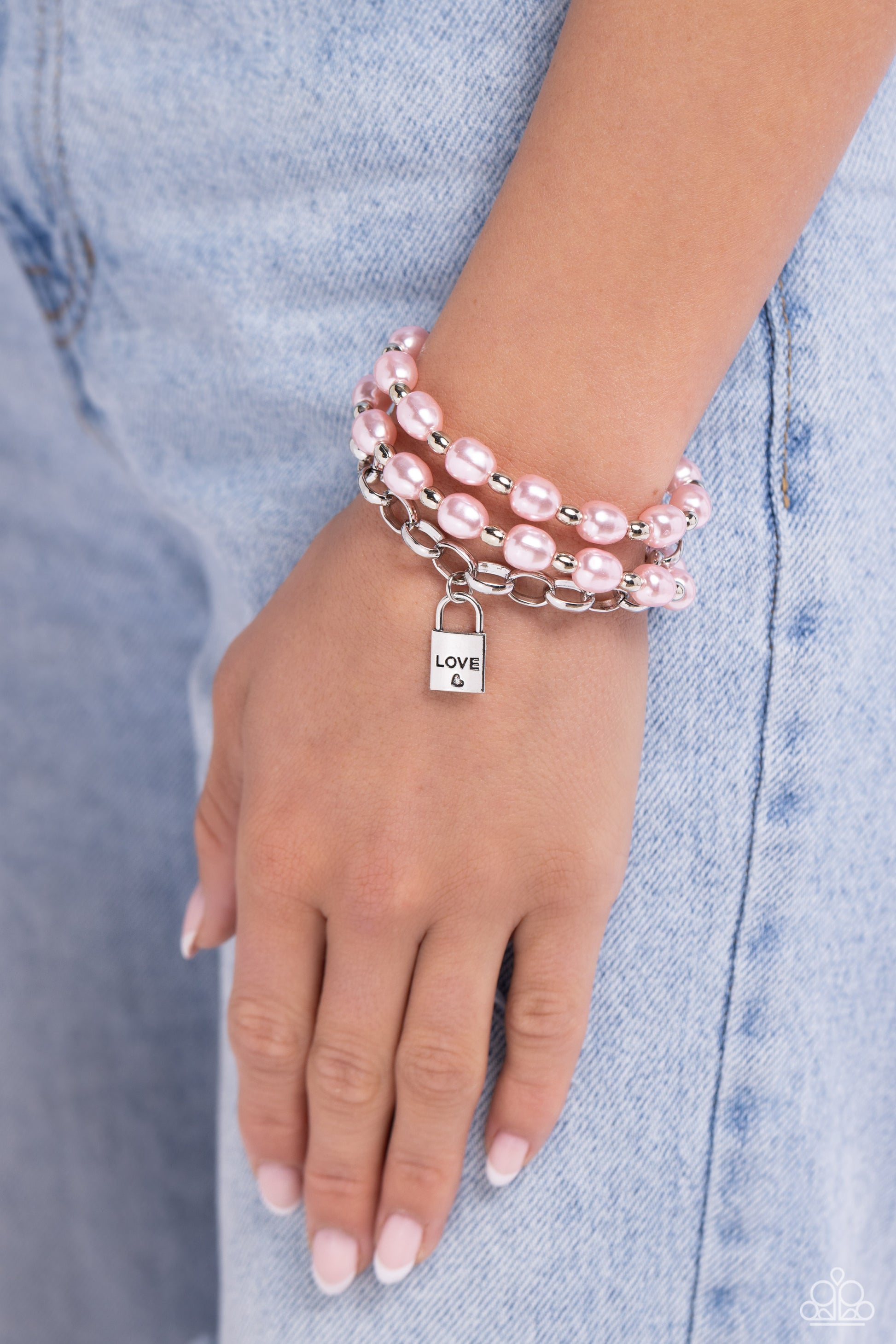 Paparazzi LOVE-Locked Legacy - Pink Bracelet