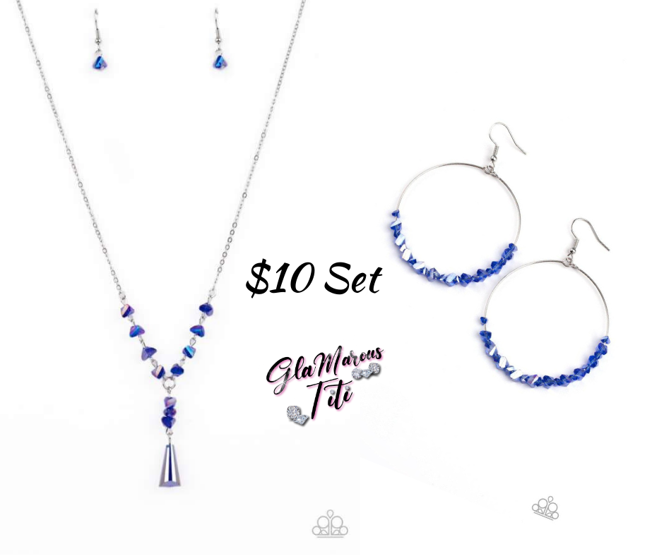 Olympian Oracle - Blue Iridescent Necklace Set - GlaMarous Titi Jewels