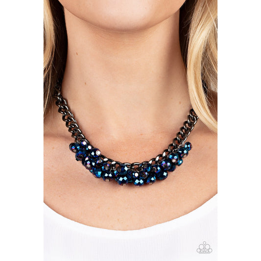 Galactic Knockout - Blue Necklace - Paparazzi Accessories - GlaMarous Titi Jewels