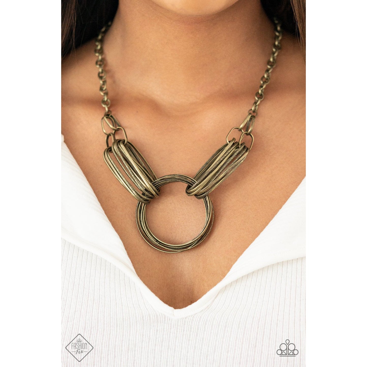 Lip Sync Links - Brass Necklace- Paparazzi Accessories - GlaMarous Titi Jewels