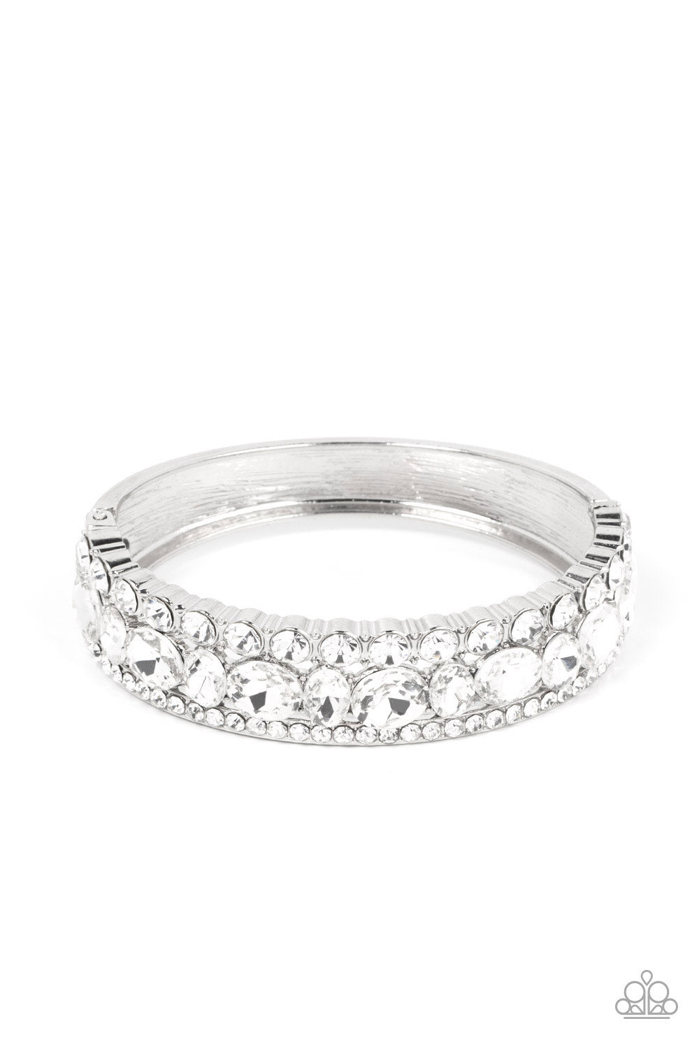 Mega Megawatt - White Rhinestone Bracelet - Paparazzi Accessories - GlaMarous Titi Jewels