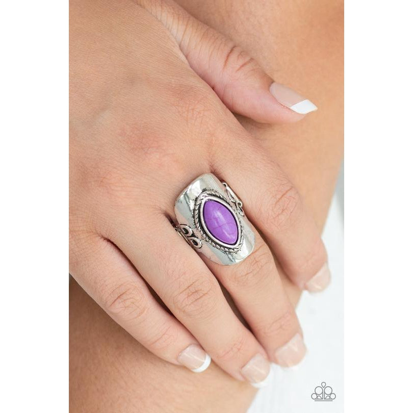Plain Ride - Purple Stone Ring - Paparazzi Accessories - GlaMarous Titi Jewels